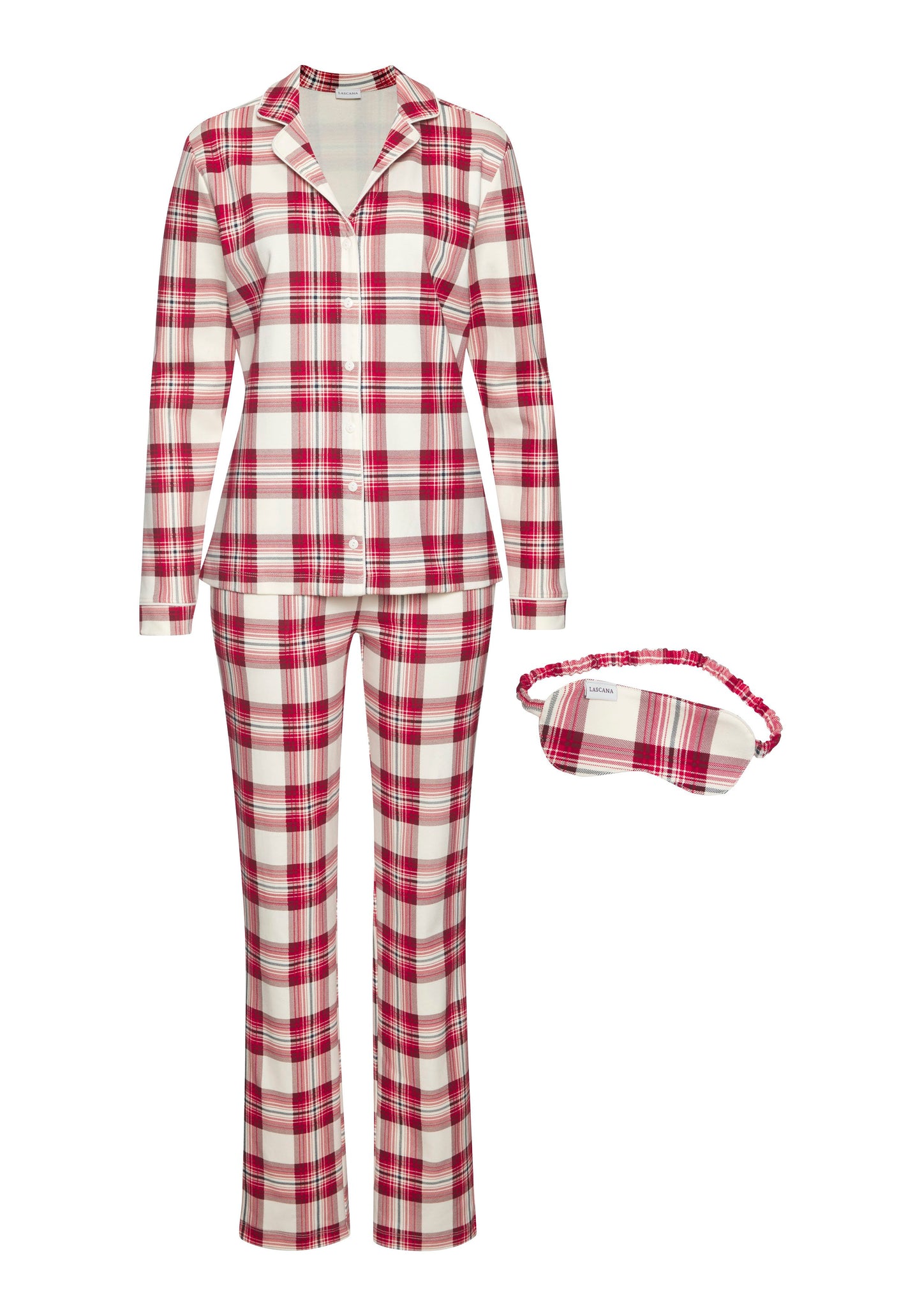 LASCANA LAS XMAS gift box classic PJ+mask (White Check)