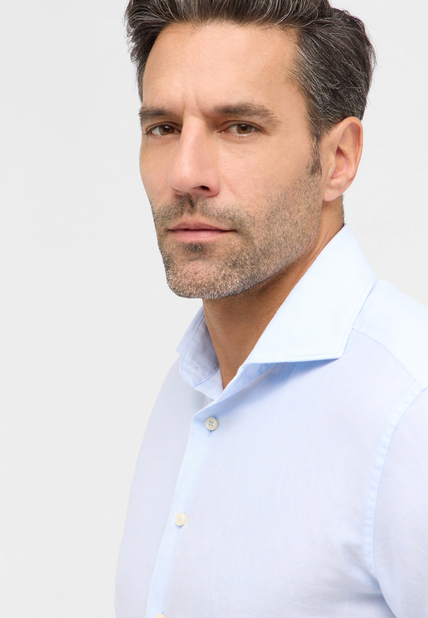 Linen Shirt Twill Kurzarm (Hellblau)
