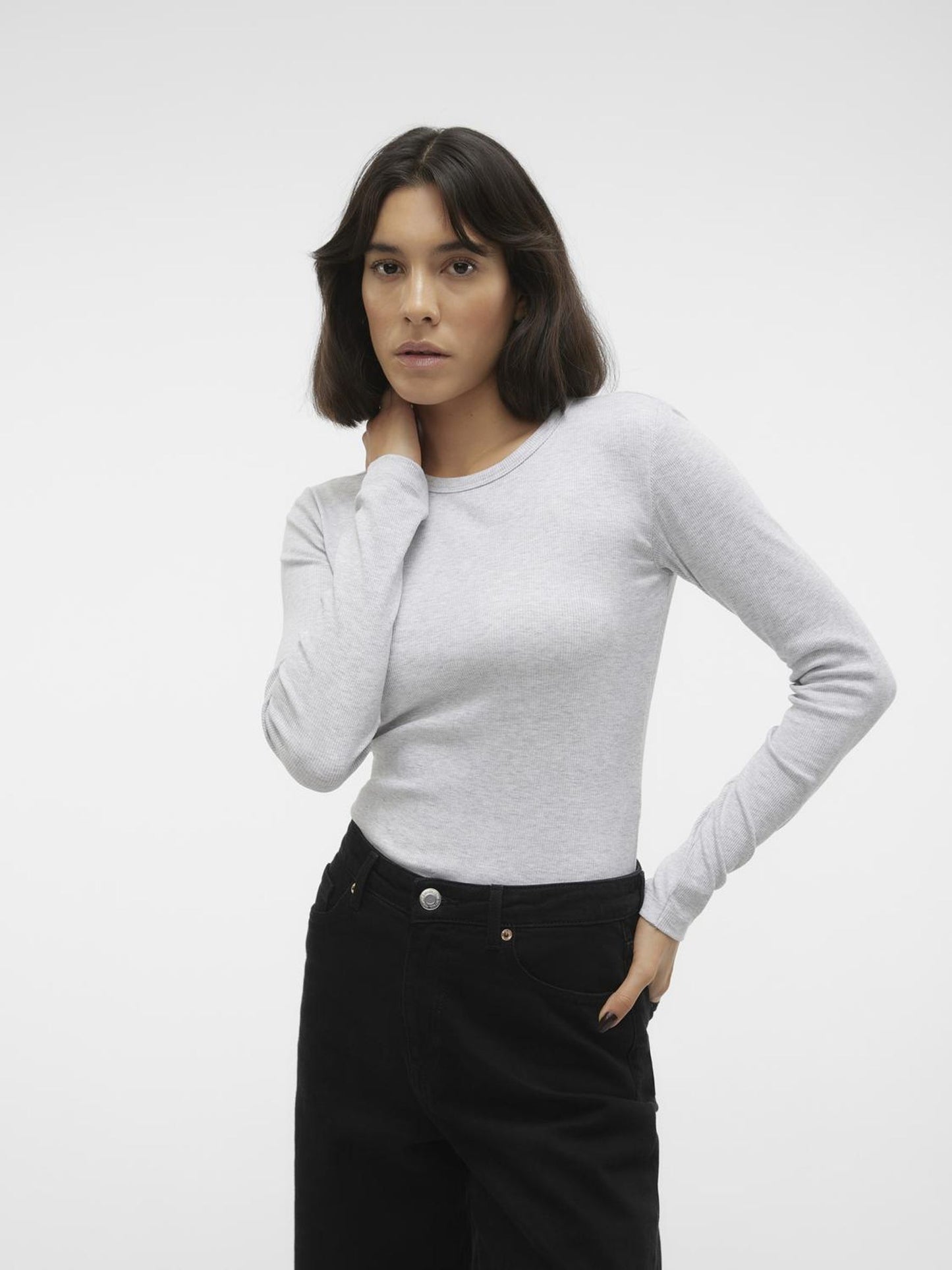Vmchloe Ls Short Top Ga Jrs (Light Grey Me)
