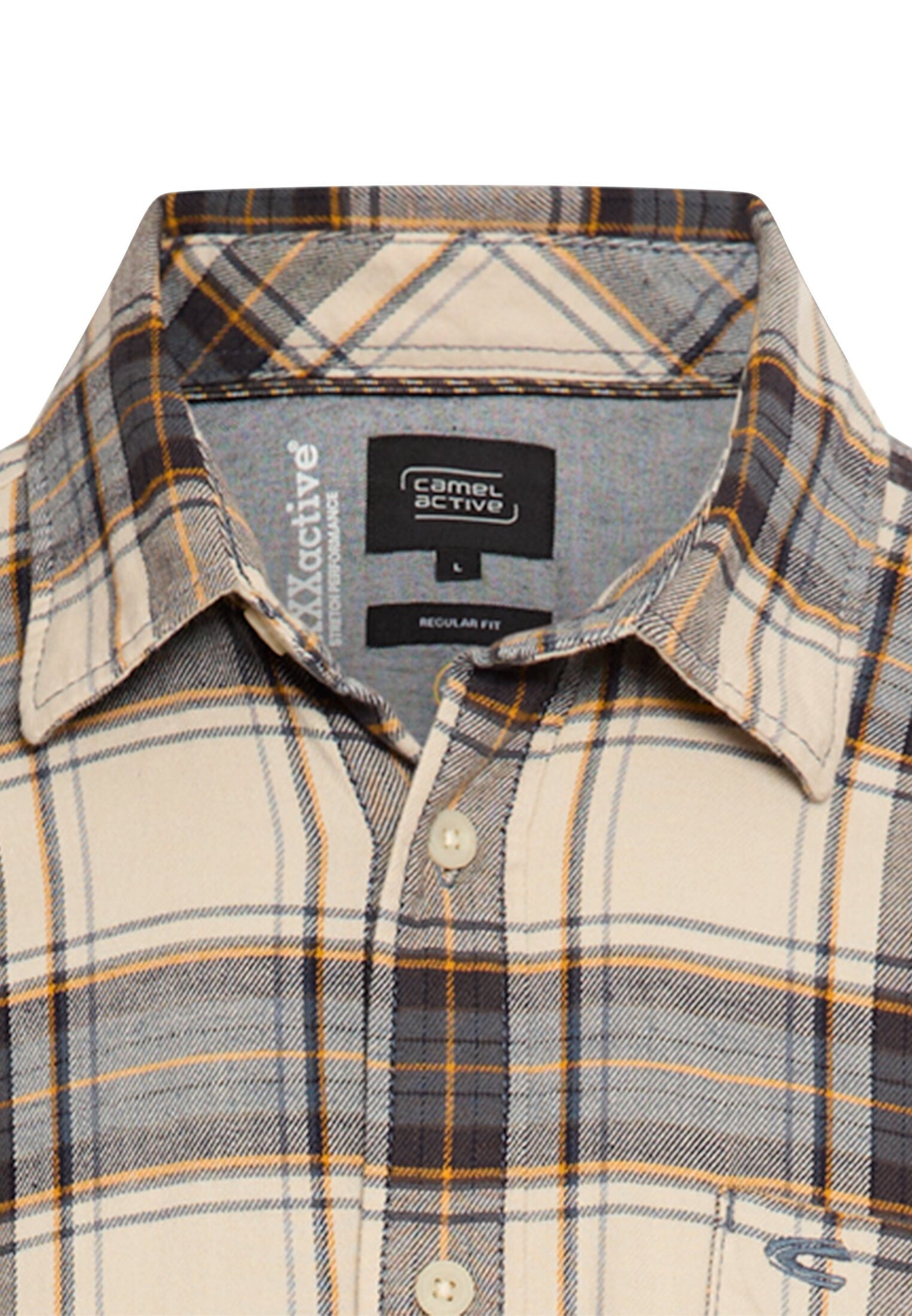 fleXXXactive® Langarmhemd aus leichtem Flanell (Oatmeal)