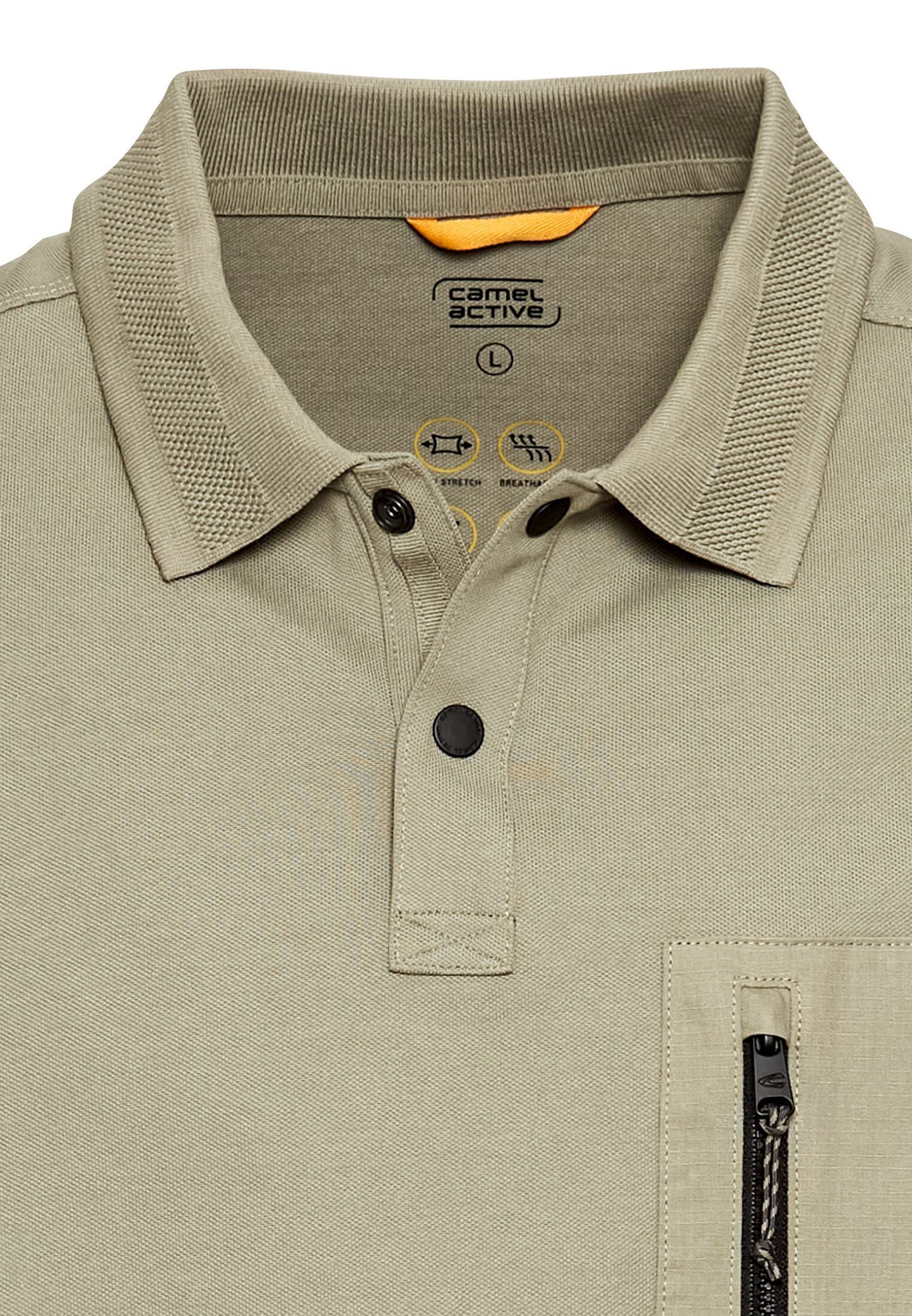 Kurzarm Poloshirt mit Cooling Effekt (Khaki)