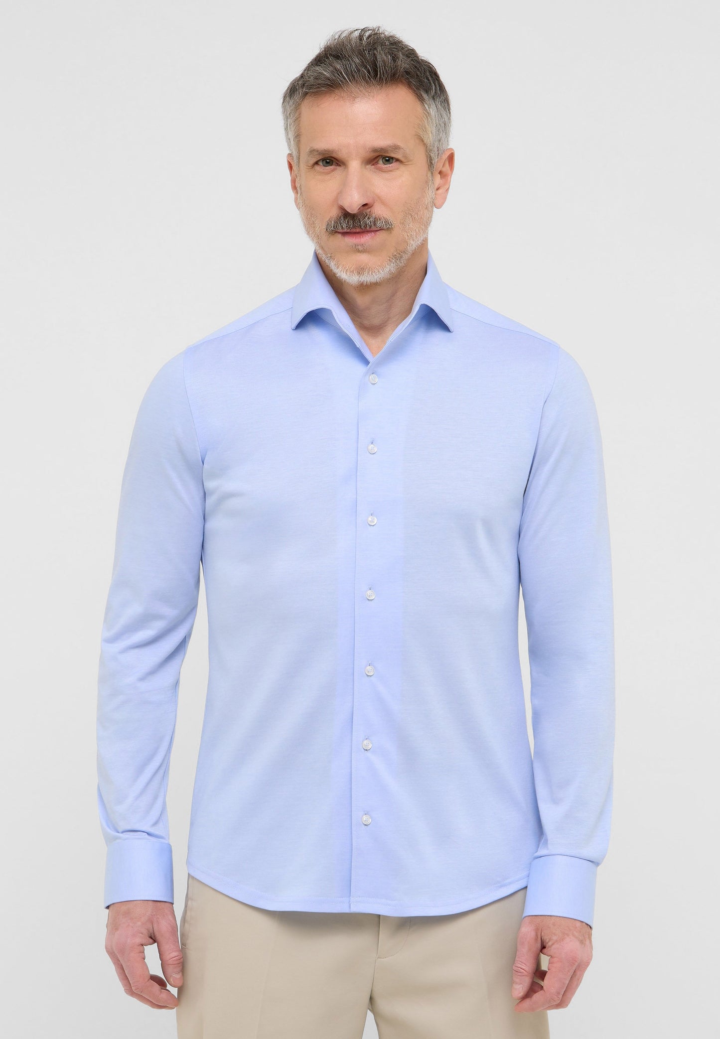 Hemd Jersey Langarm (Himmelblau)