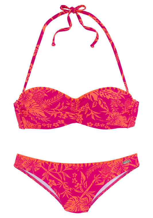 Venice Beach LM exkl. Sport Bügel-Bandeau-Bikini (Berry-orange)