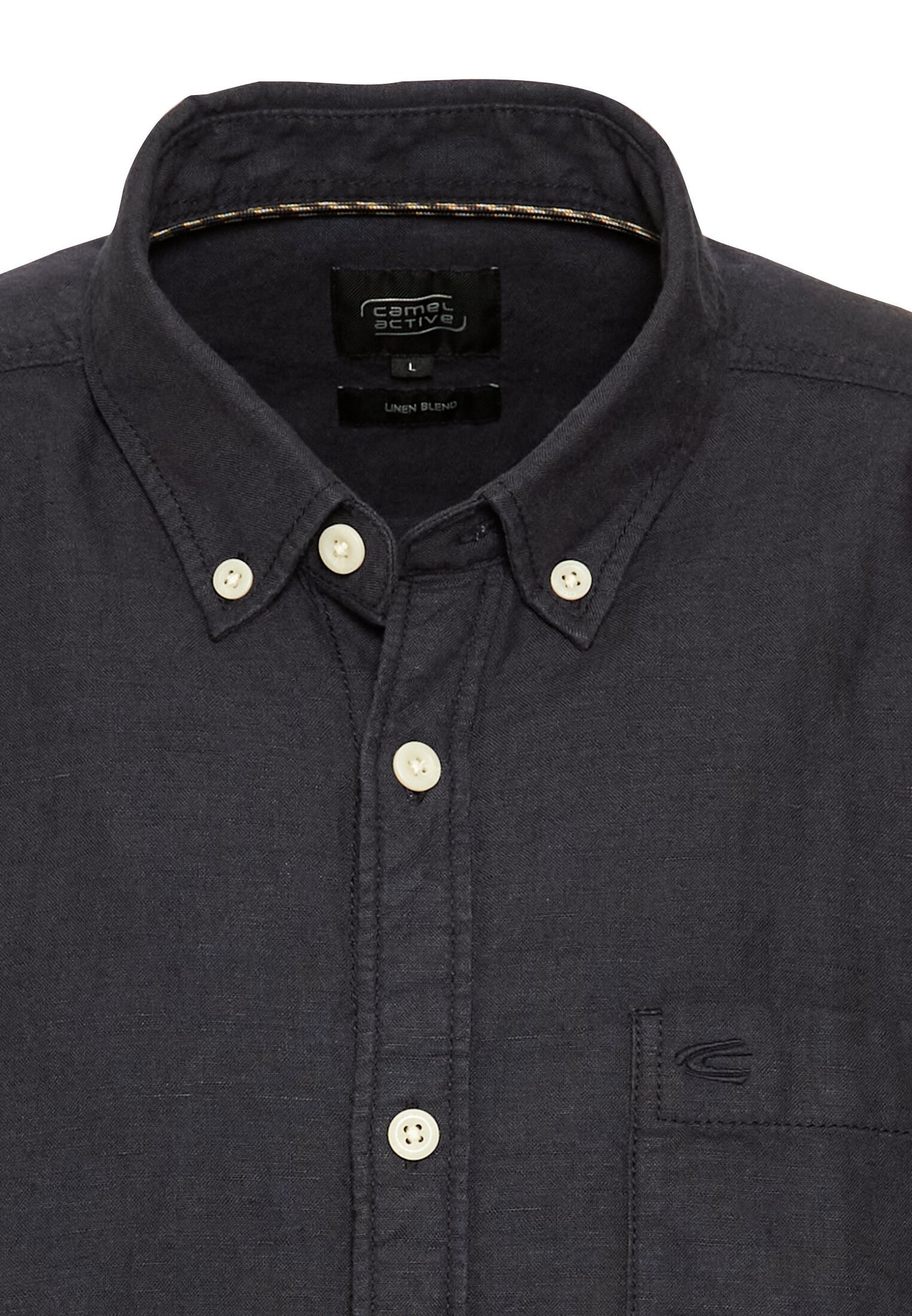 Kurzarmhemd aus einem Baumwoll-Leinenmix (Dark Navy)