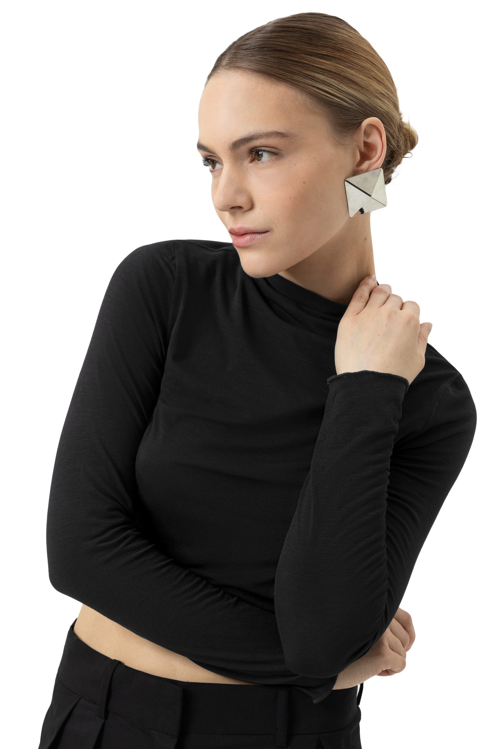 T-Shirt langarm (Schwarz)