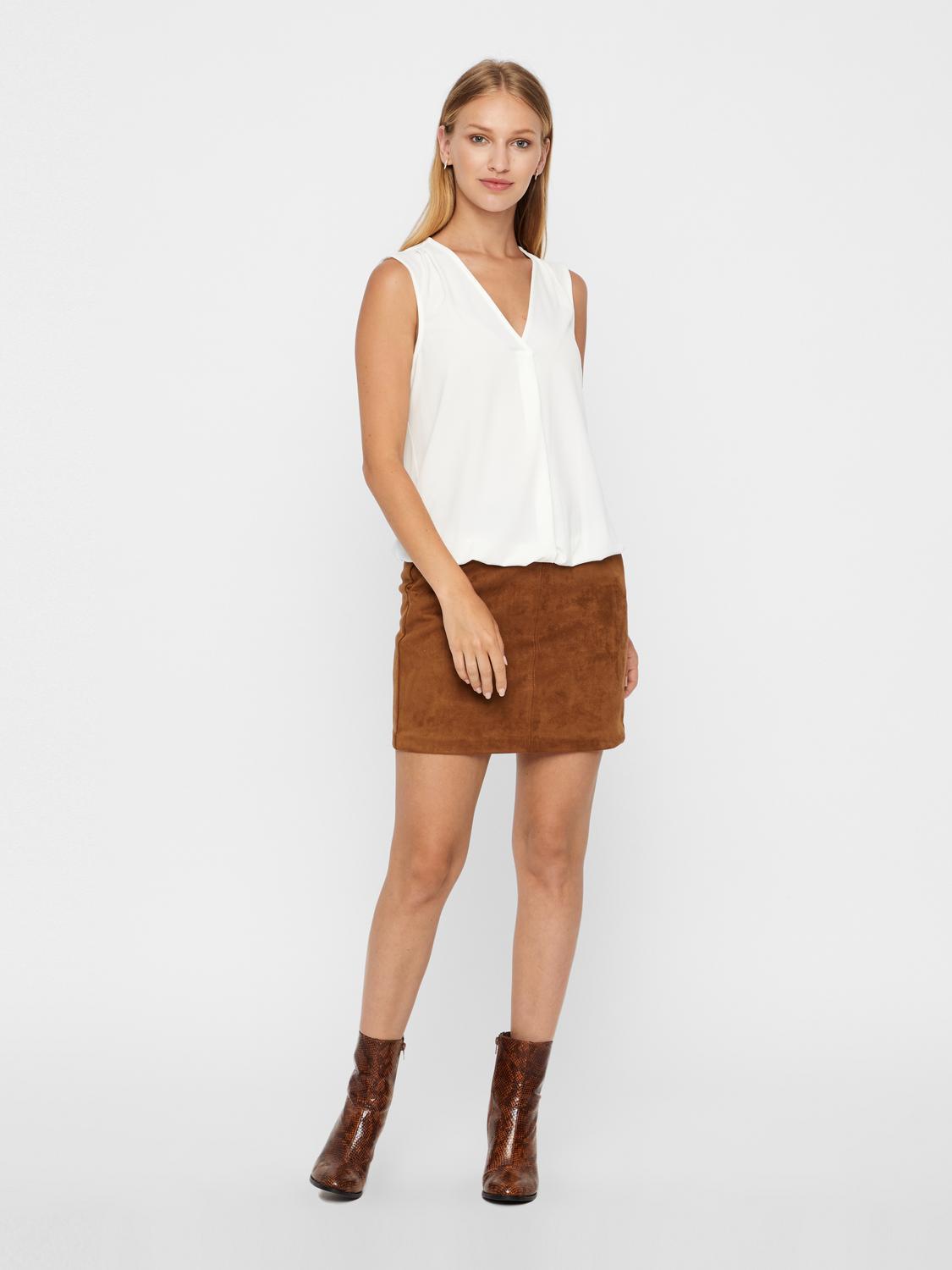 Vmdonnadina Fauxsuede Short Skirt Noos (Cognac)
