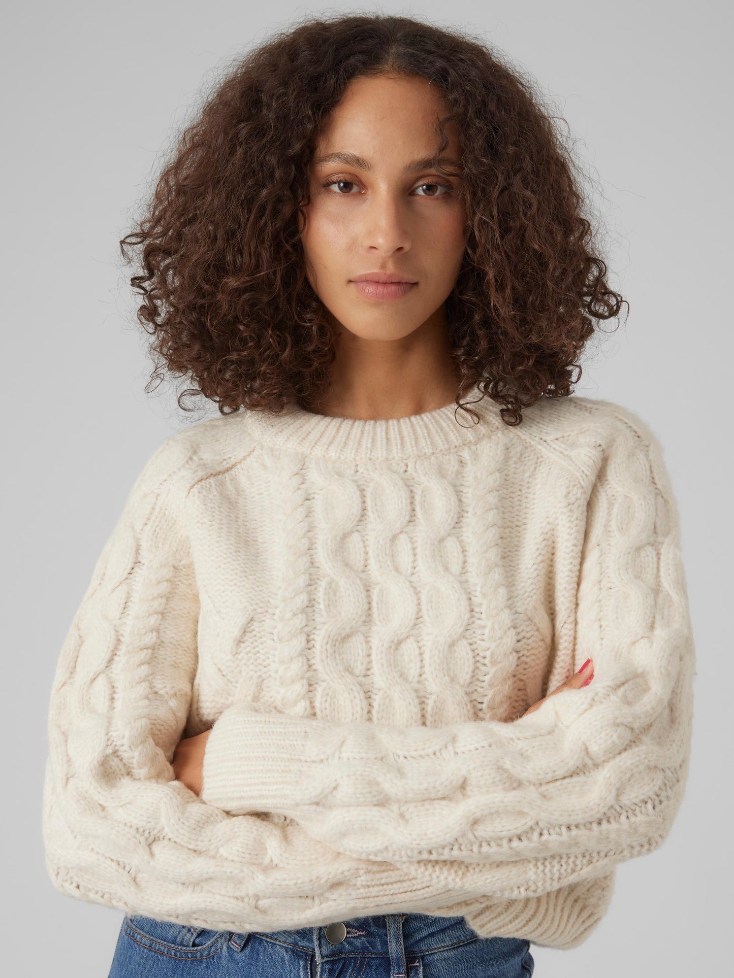 Vmbirgitte Ls O-neck Pullover (Mint/w. Me)