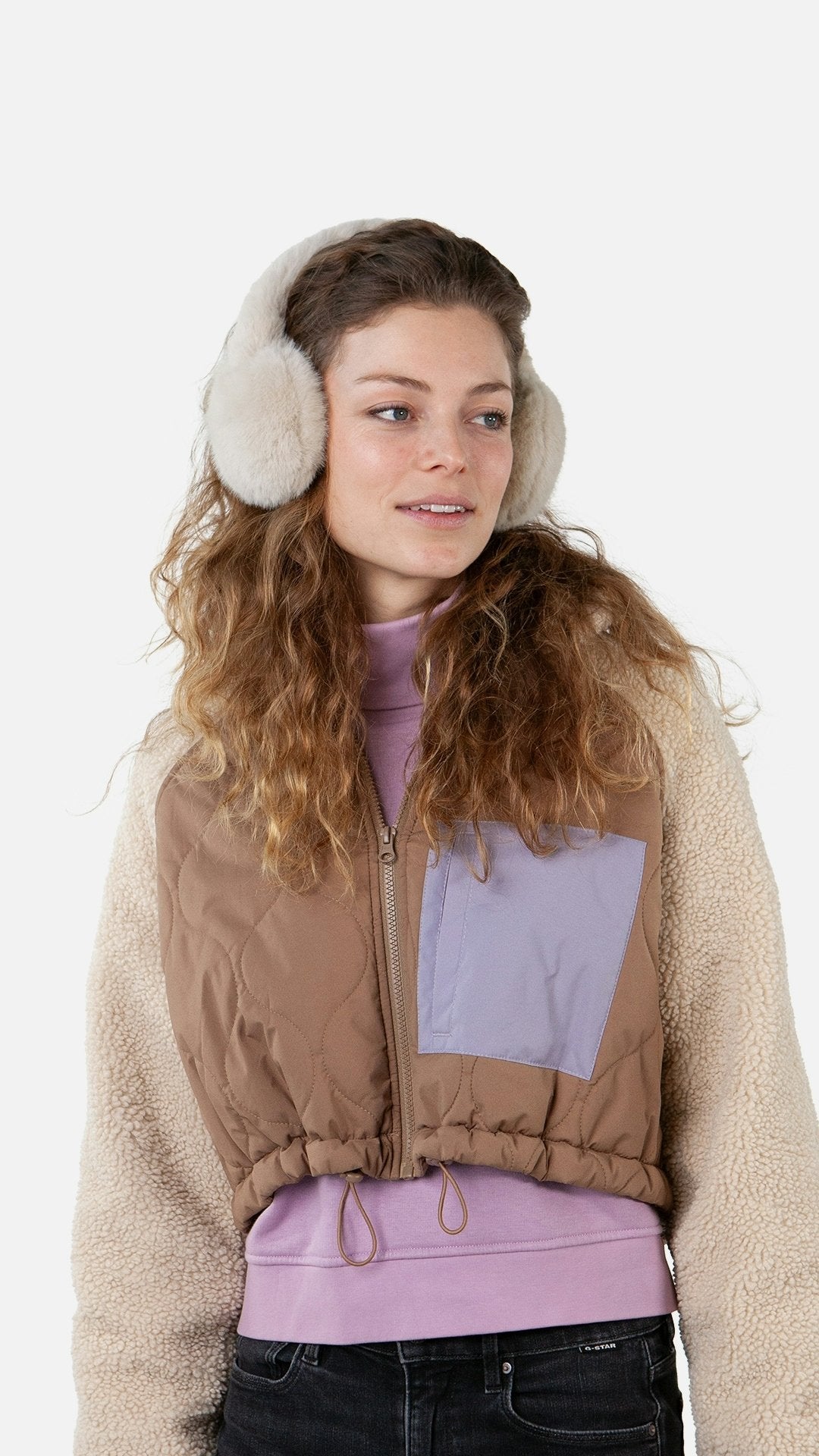 Big Fur Earmuffs (Beige Beige)