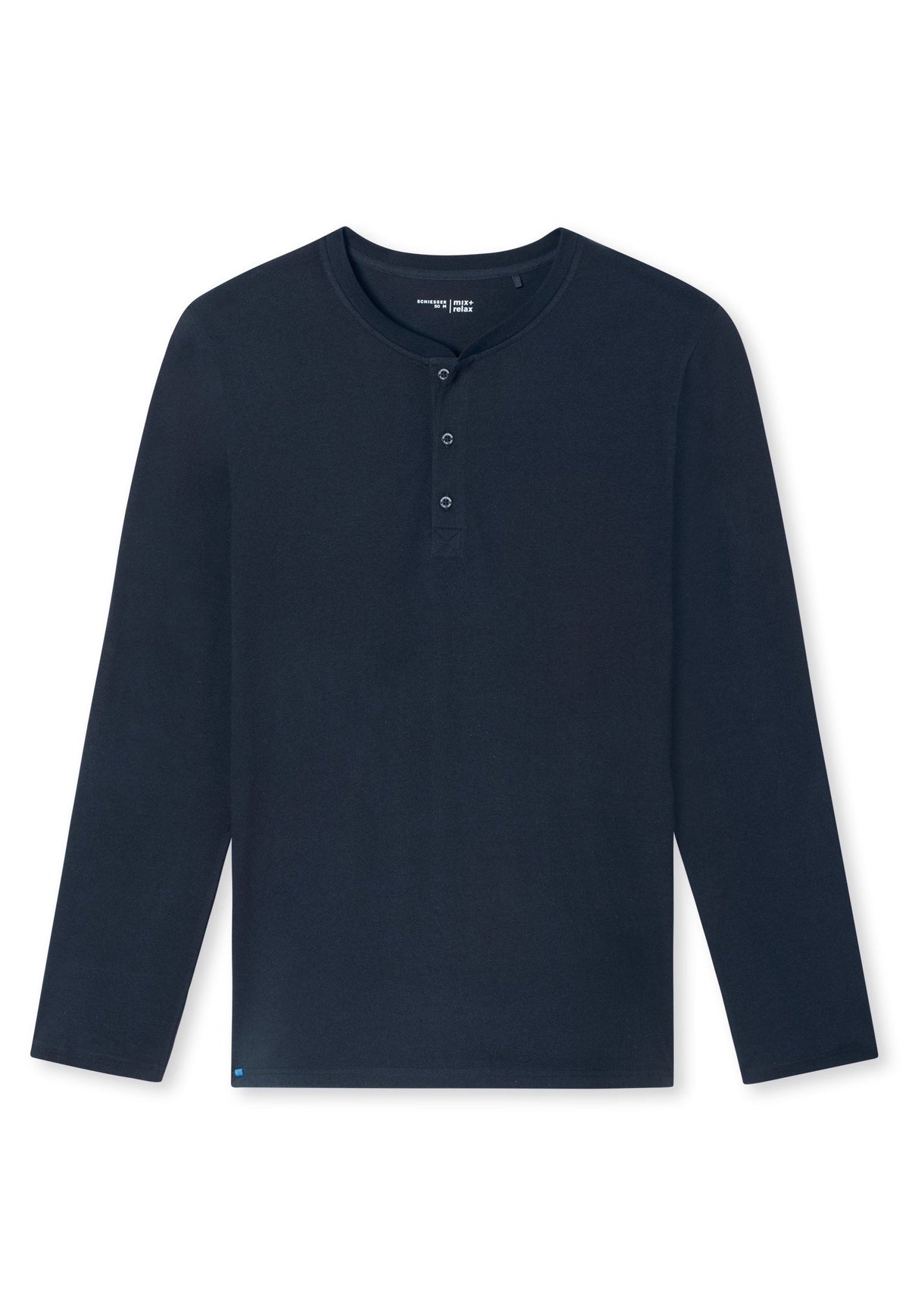 Langarmshirt Knopfleiste (Nachtblau)