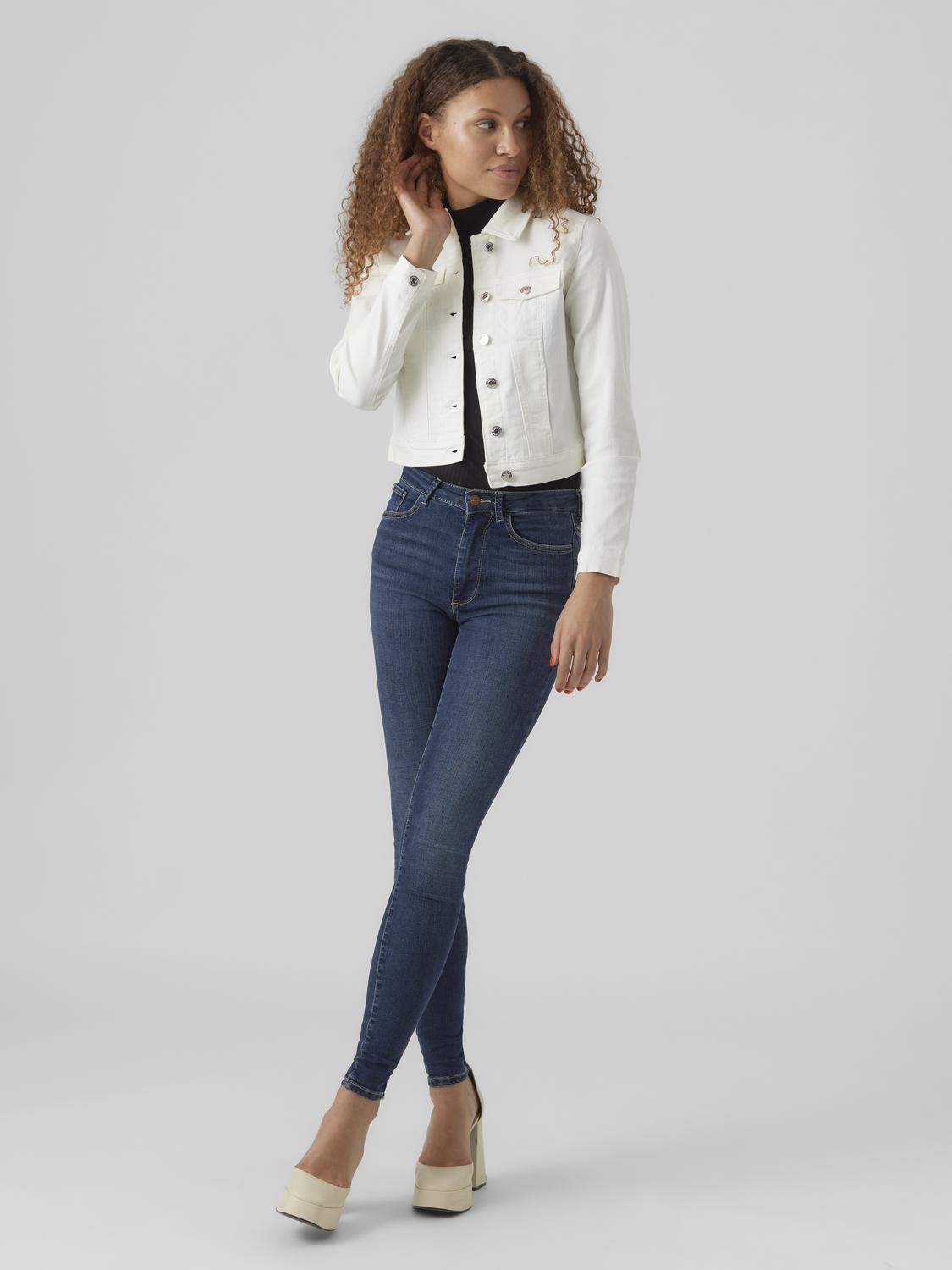 Vmluna Ls Slim Dnm Jacket Mix Ga Noos (Cloud Dancer)