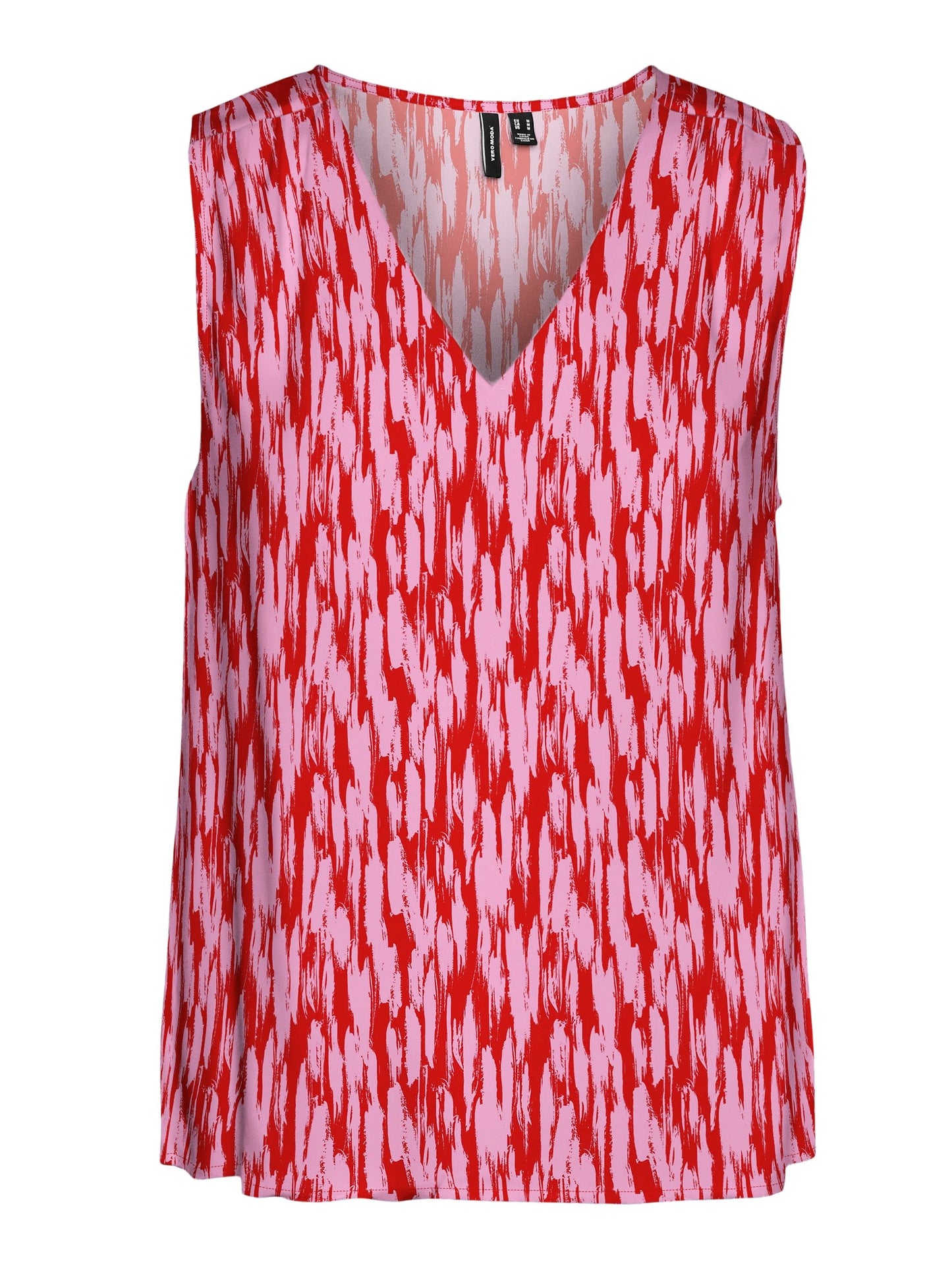 Vmeasy Joy S/l V-neck Top Wvn Ga (Fiery Red/)