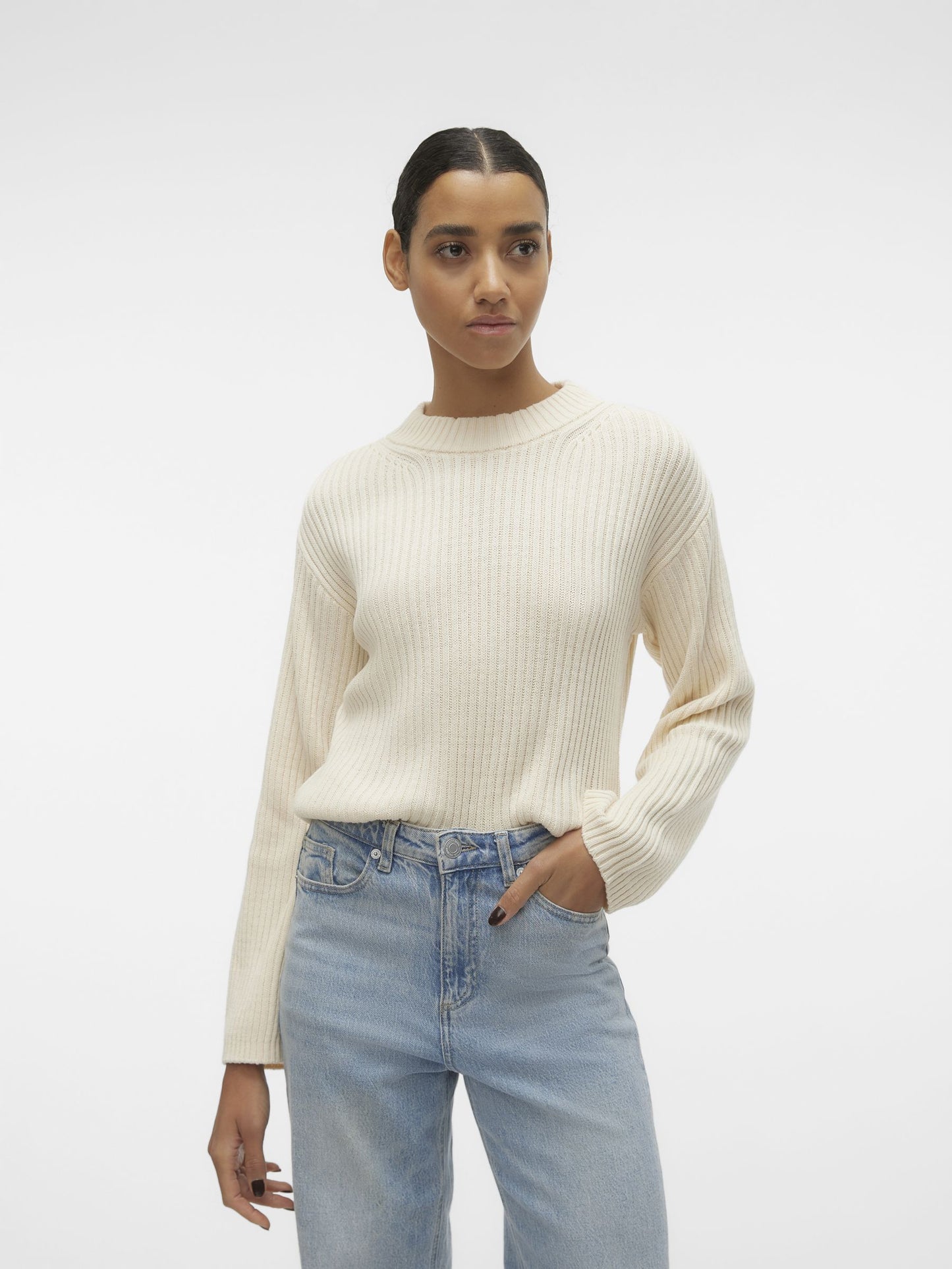 Vmhilde Ls O-neck Short Pullover Noos (Birch)