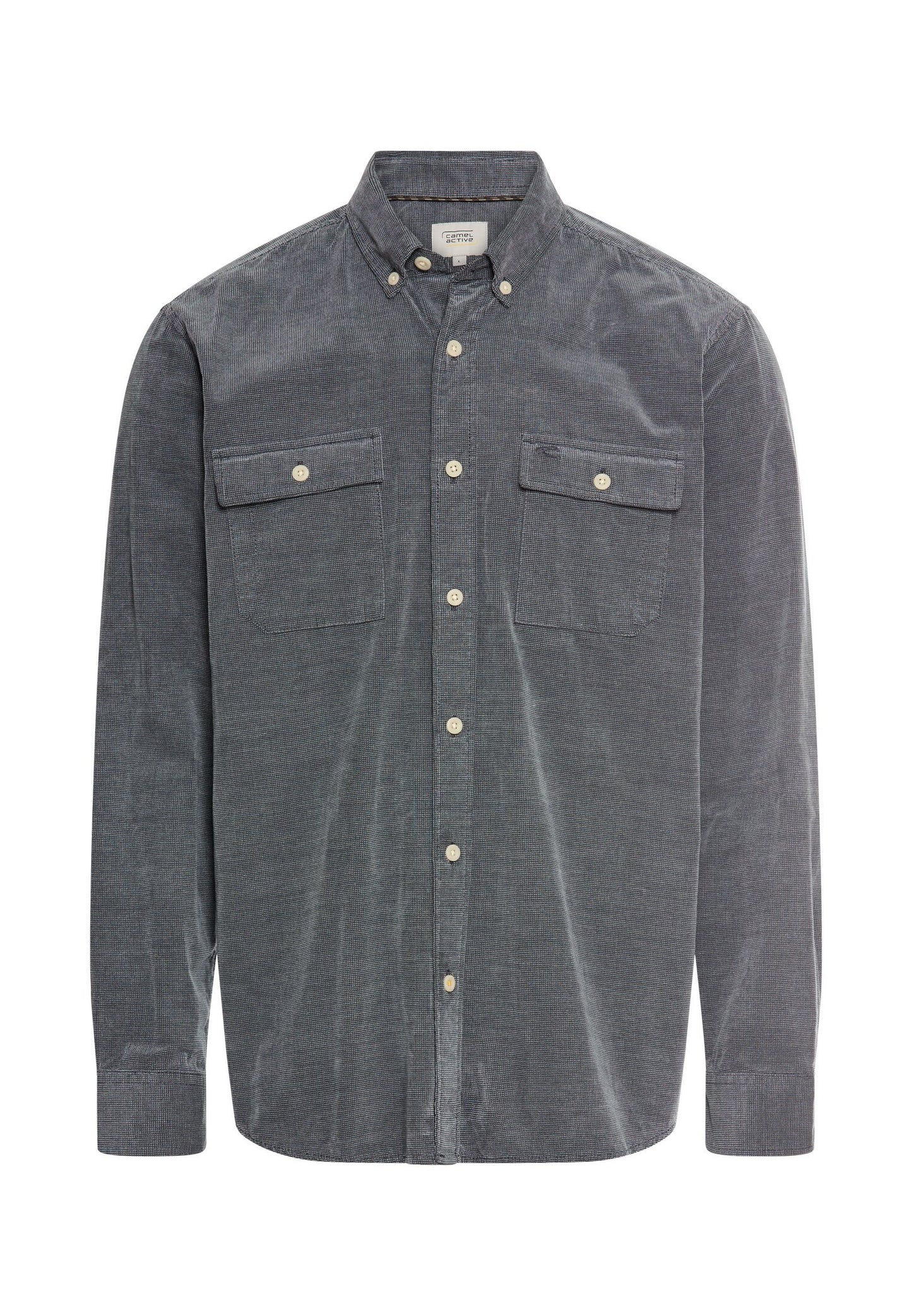 Langarmhemd mit aufgesetzten Taschen (Tinted Blue)
