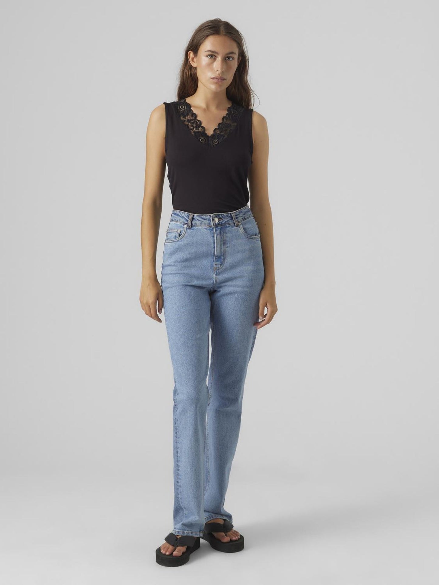 Vmrosa Sl V-neck Top Ga Jrs Noos (Black)