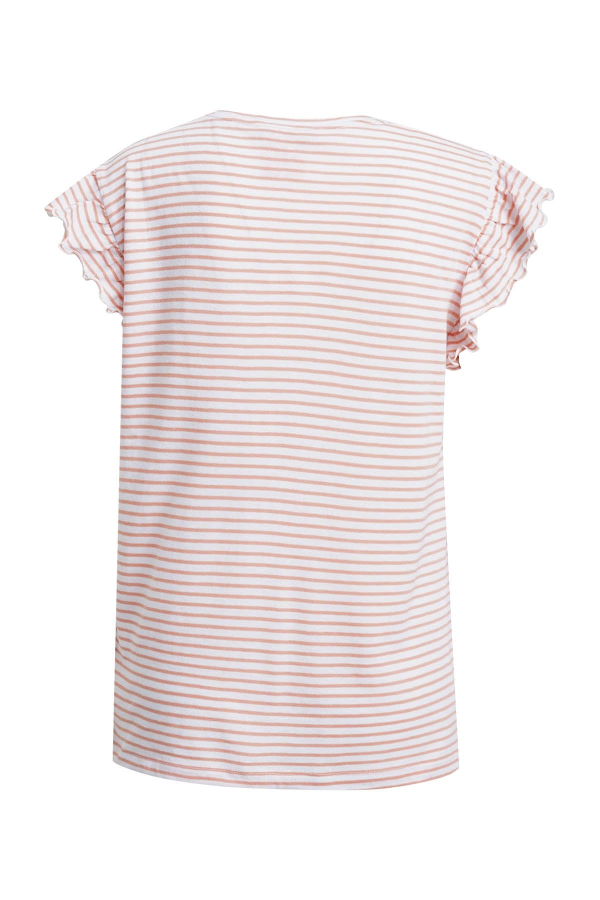 Relaxed T-Shirt Cap Sleeves Striped (Peach)