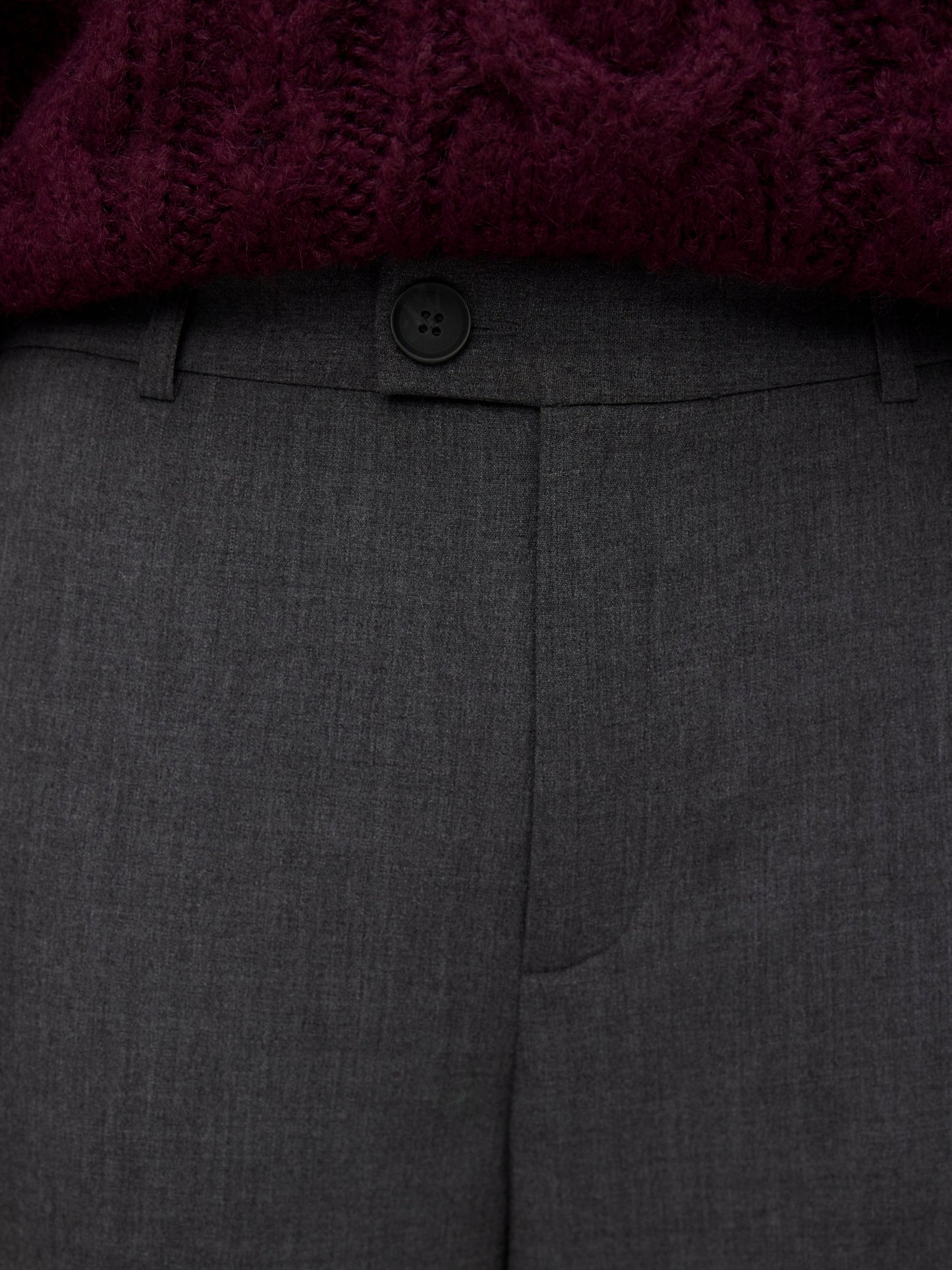 Vmtexas Mw Straight Pant Noos (Dark Grey Mel)