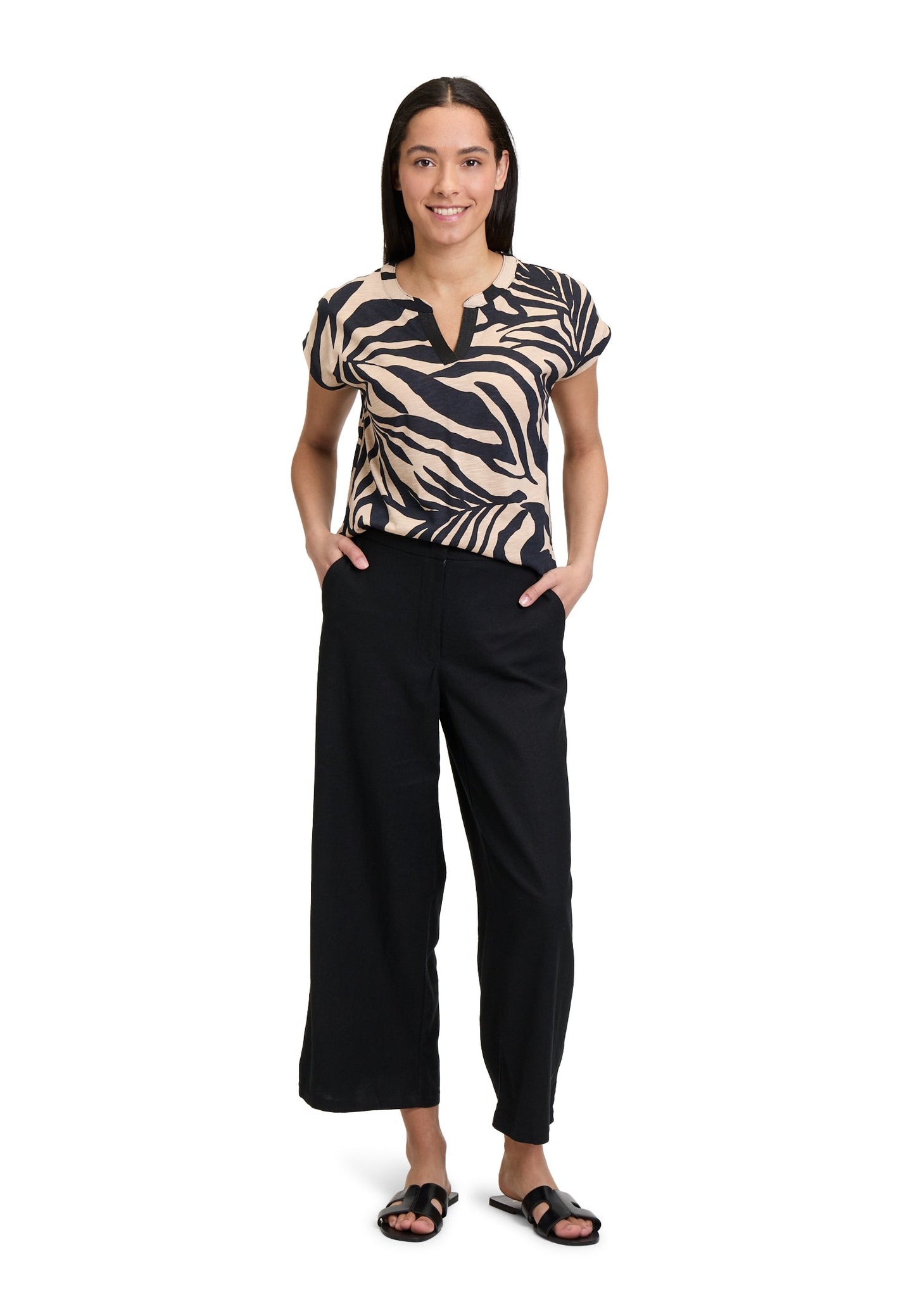 Casual-Shirt (Black/beige)