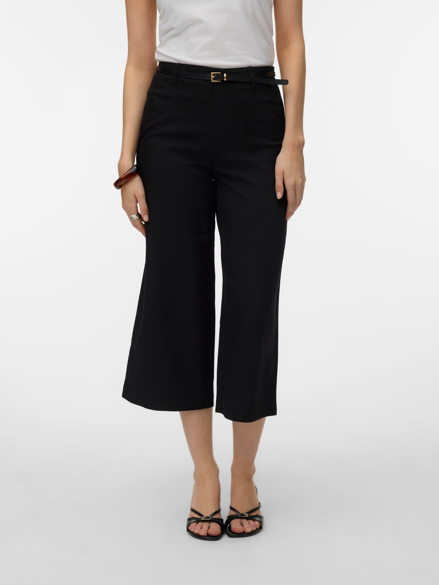 Vmelma Hw Wide Culotte Belt Pant Noos (Black)