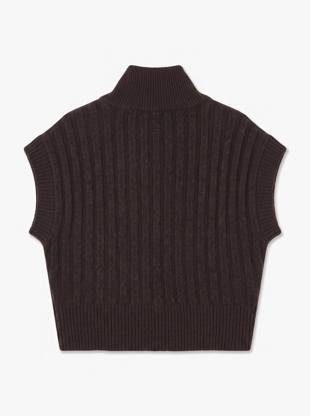 Vmbang Rib Sl Highneck Zipper Vest Noos (Chocolate)
