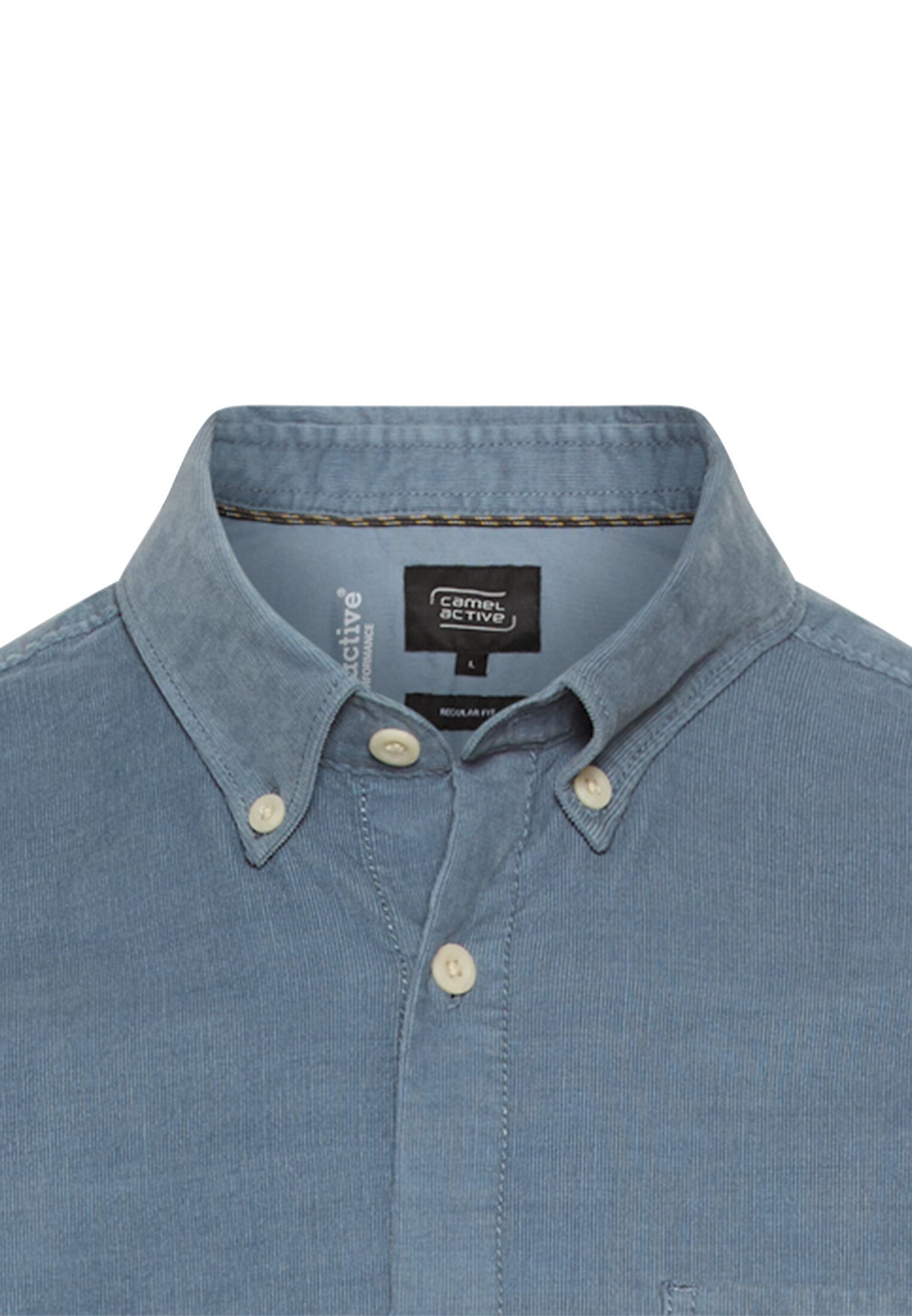 fleXXXactive® Langarm Shirt mit Button-Down-Kragen und Brusttasche (Stone Blue)