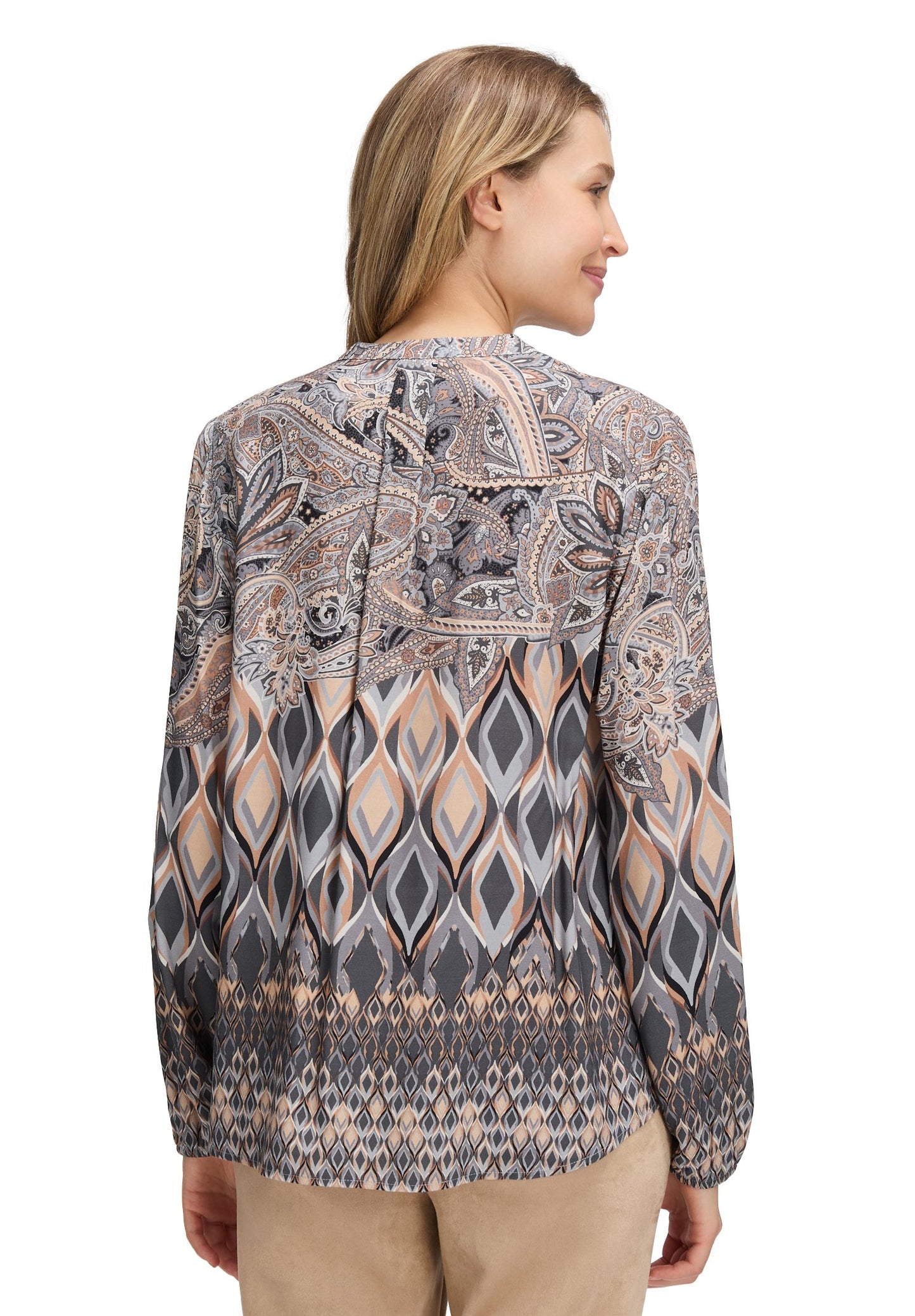 Longbluse (Grey/beige)