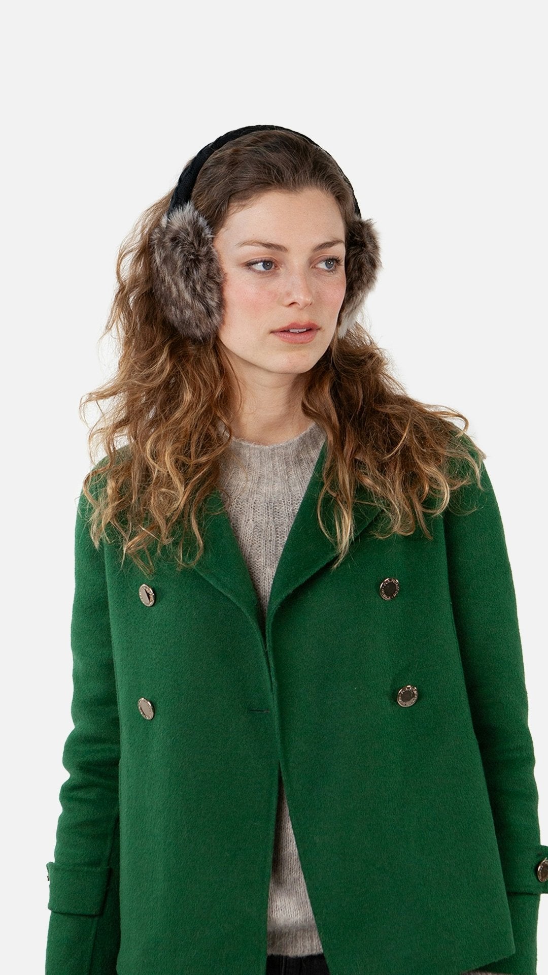 Fur Earmuffs (Brown Heather Brown)