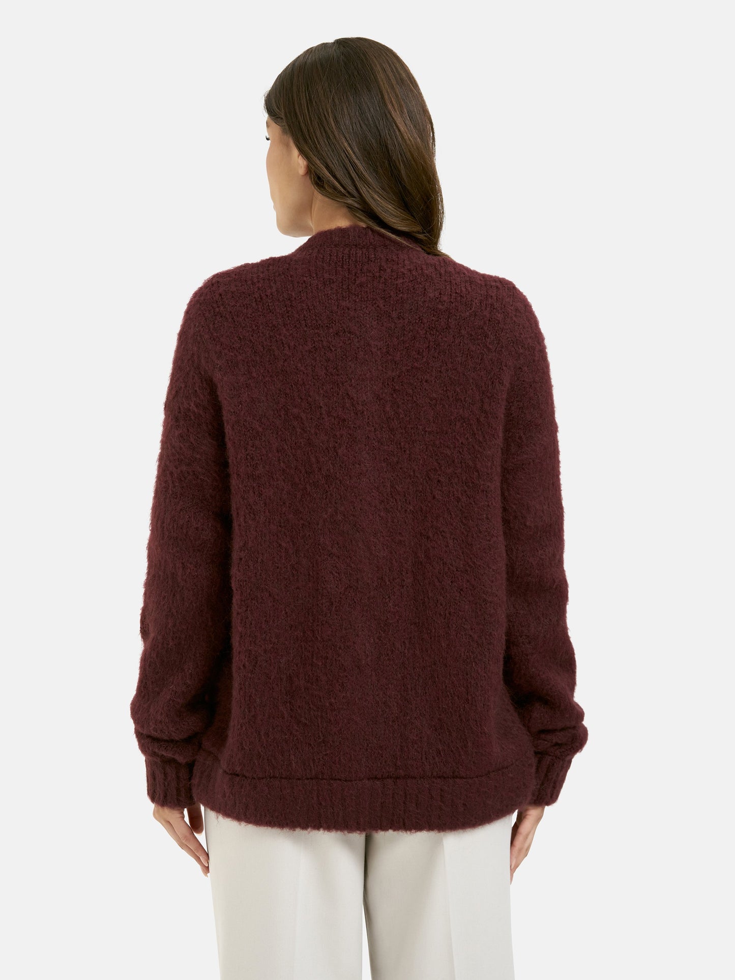 Hairy Knit Bomber (Bordeaux)