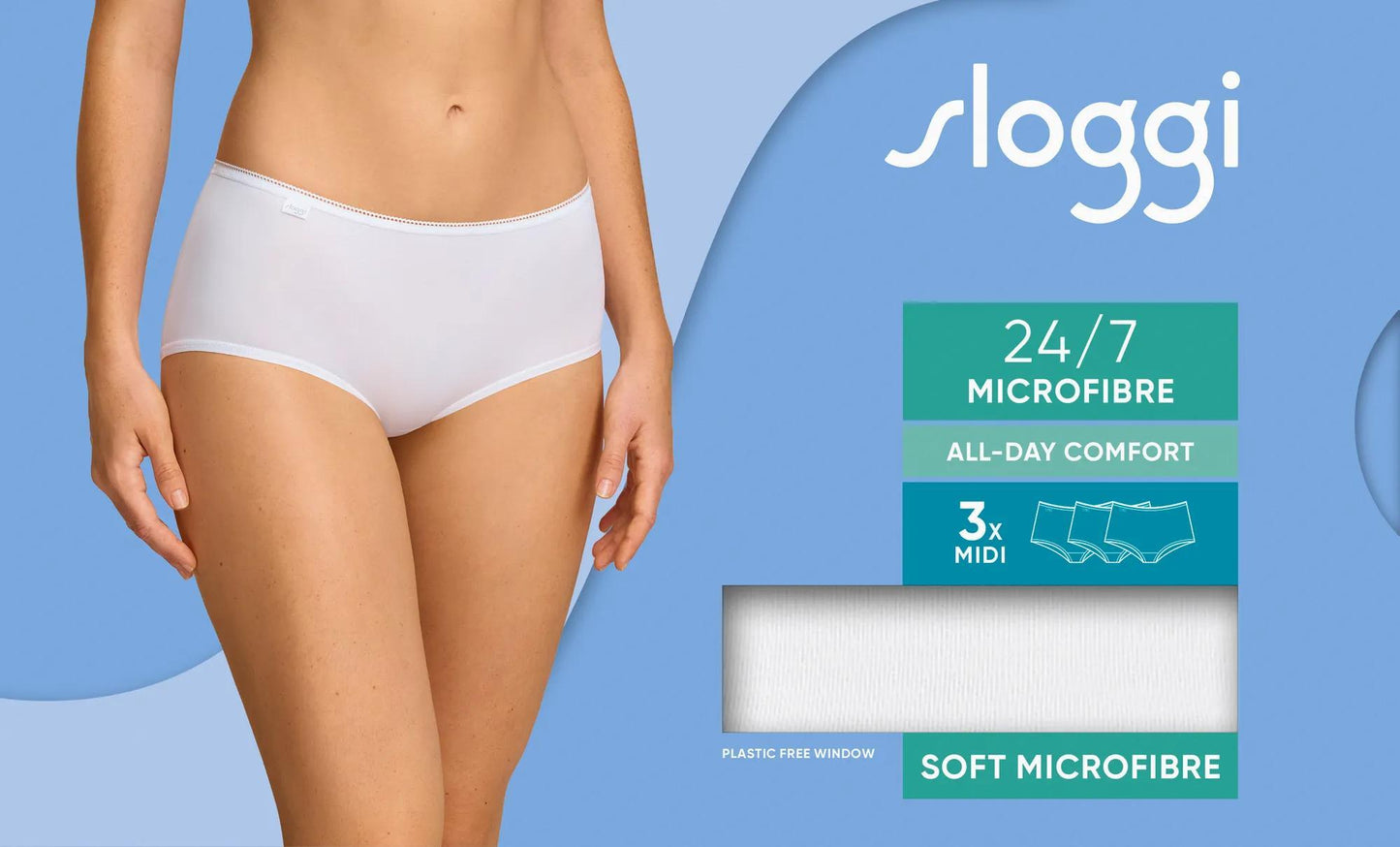 sloggi 24/7 Microfibre Midi C3P (White)