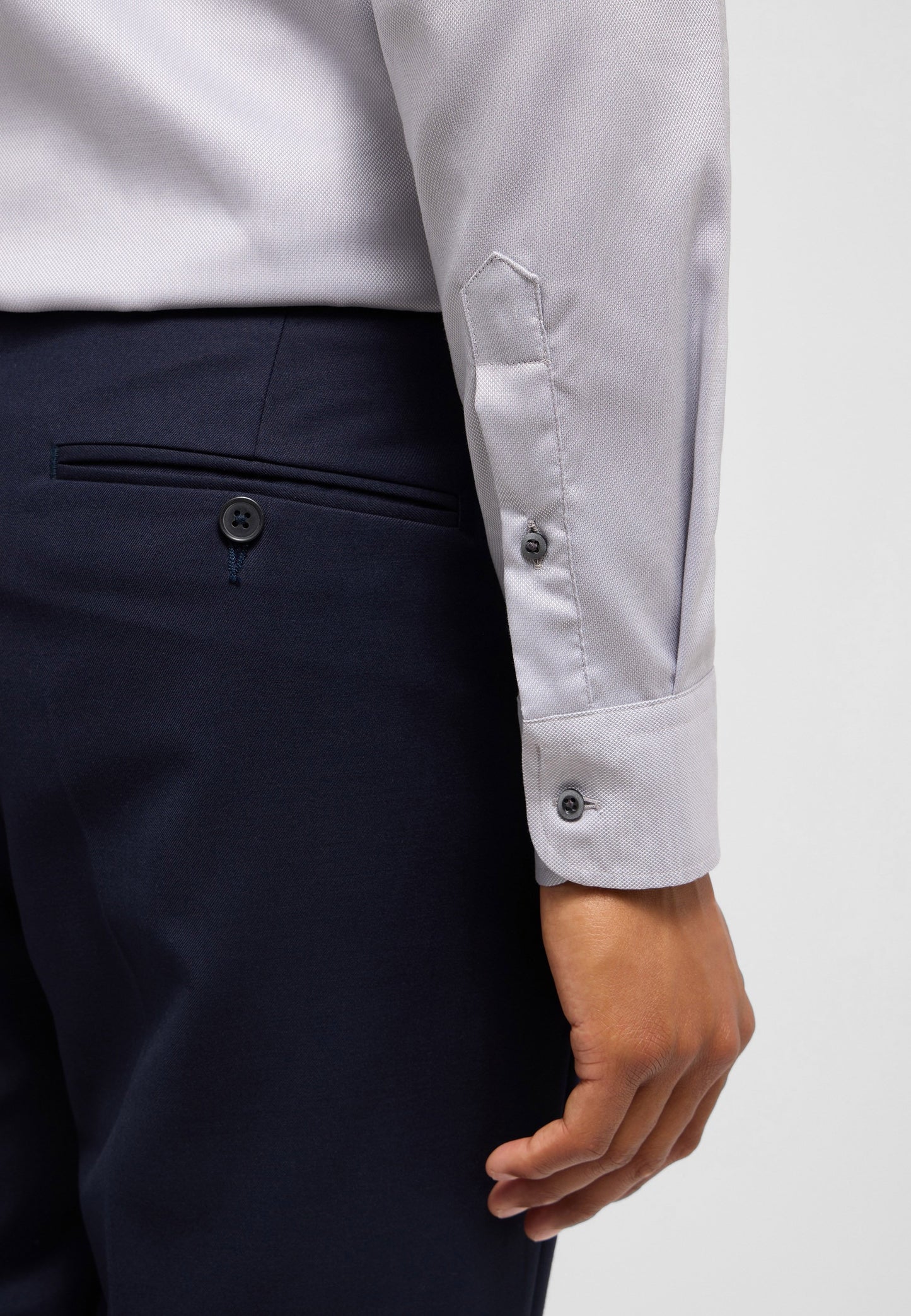 Performance Shirt Natté-Stretch Langarm (Grau)