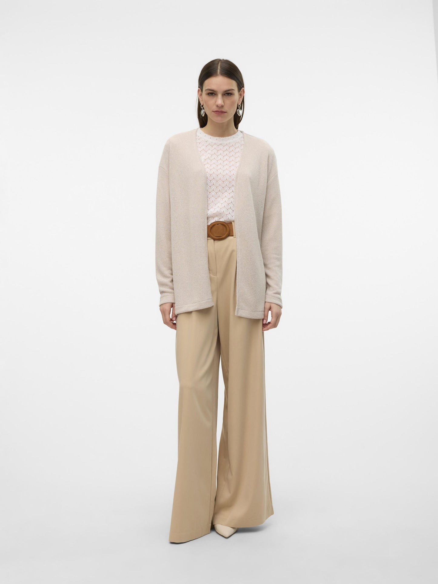 Vmeddie Ls Open Cardigan Ga Noos (Oatmeal)