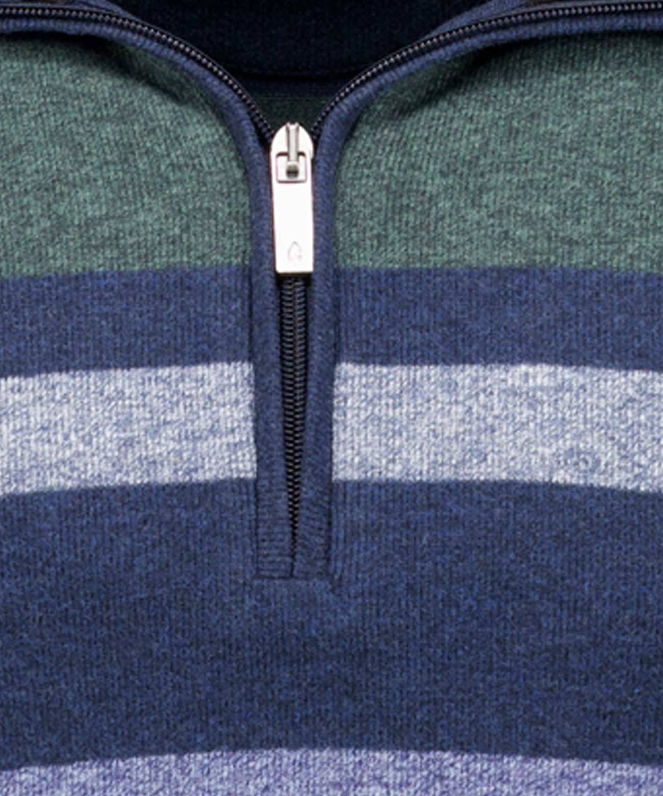 Troyer-Sweatshirt gestreift (Dunkelblau)