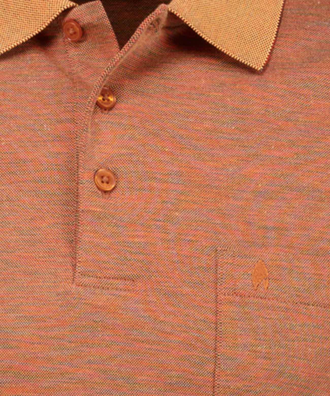 Softknit-Polo "space dye" (Orange Mel)