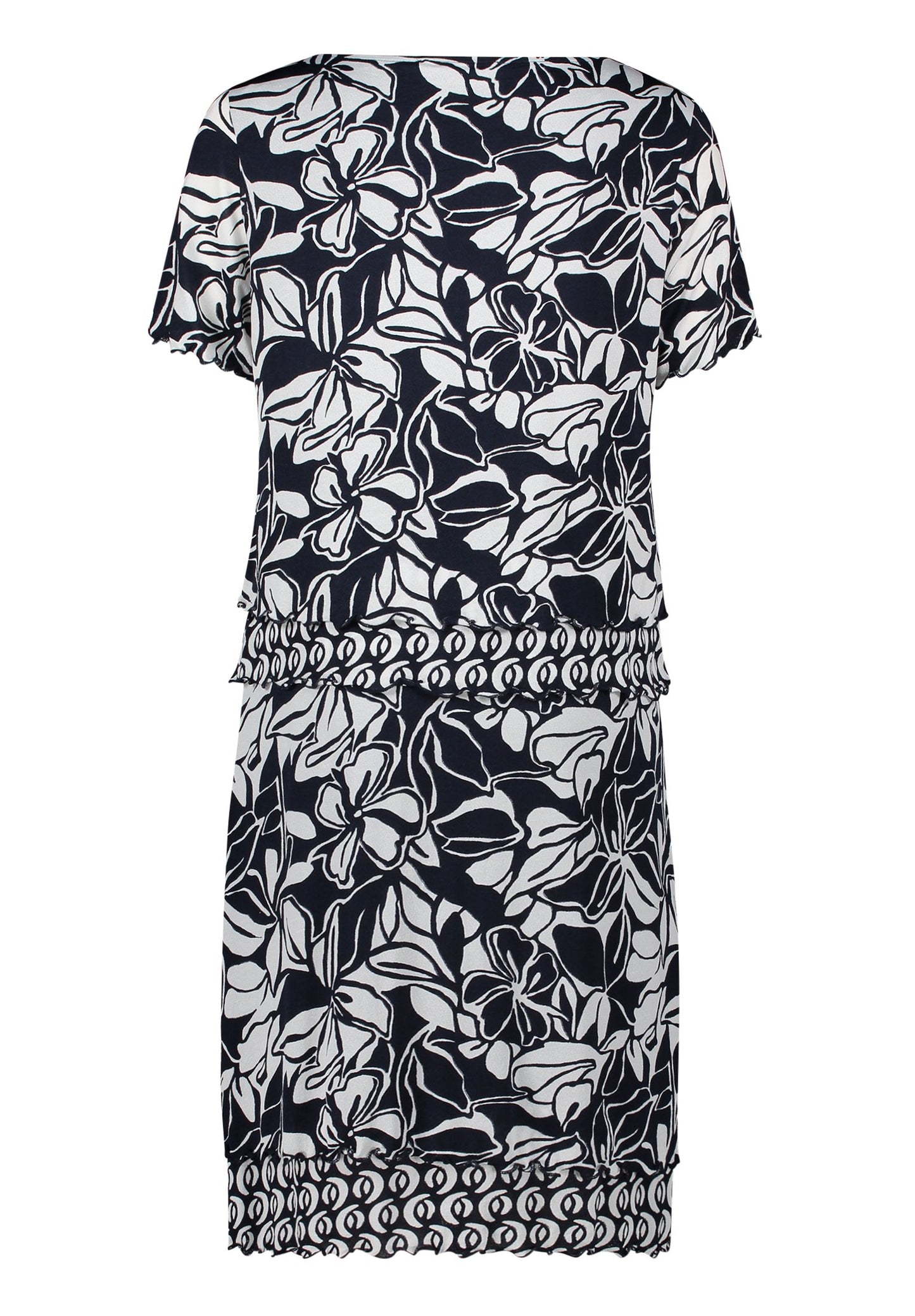 Stufenkleid (Dark Blue/cream)