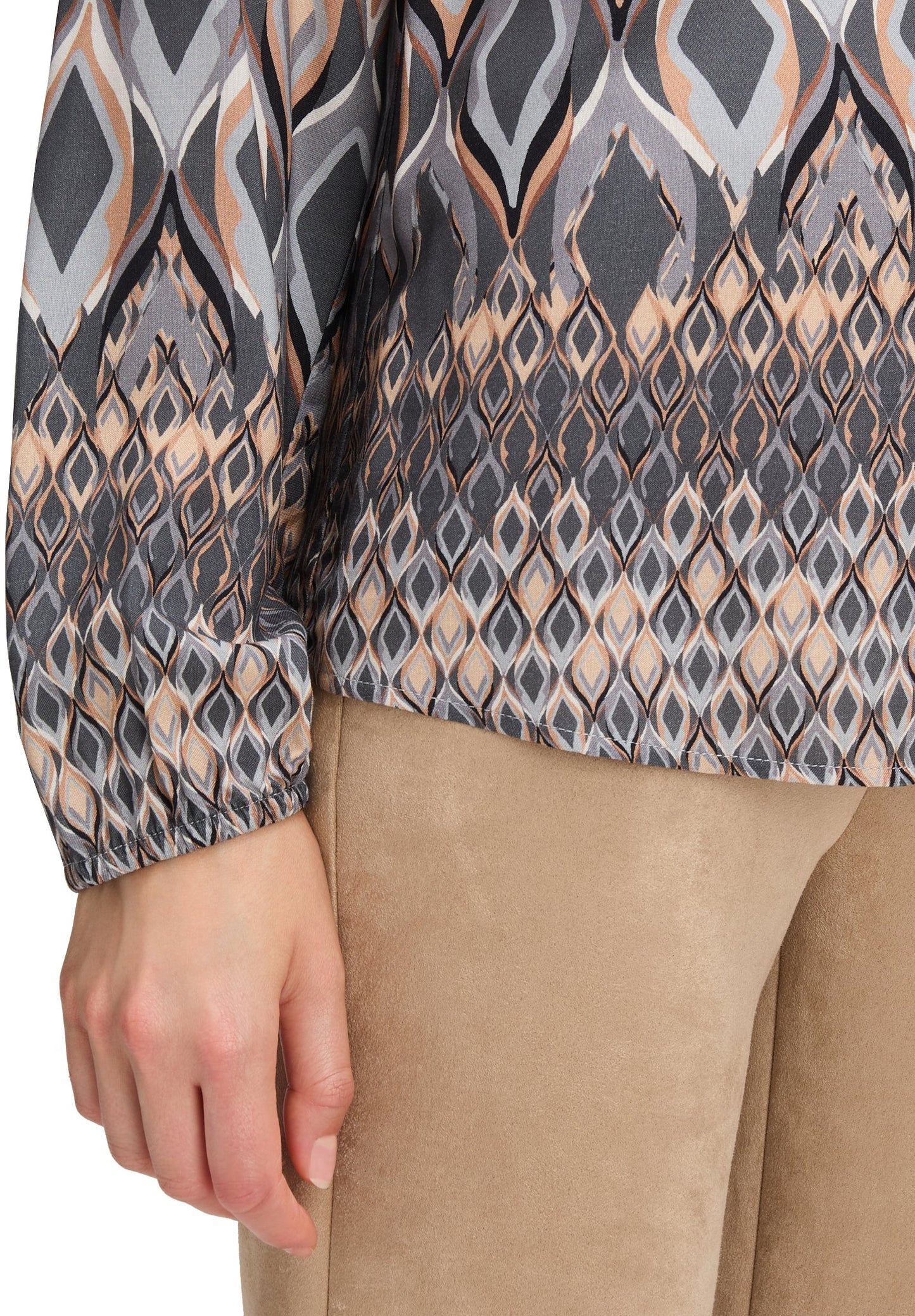Longbluse (Grey/beige)