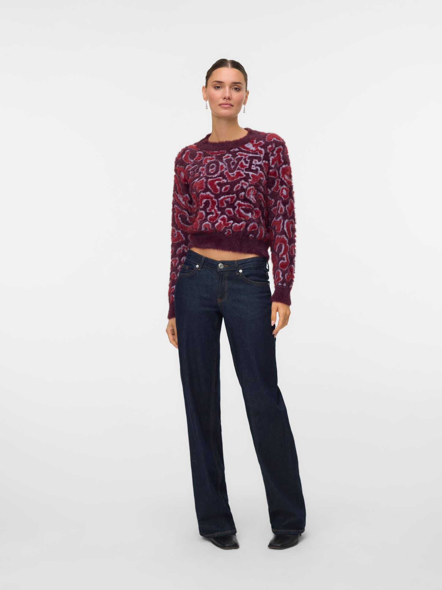 Vmjungle Ls O-neck Pullover Boo (Winetastin)