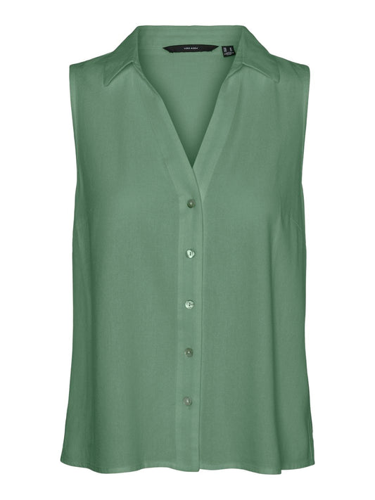 Vmmymilo Sl V-neck Shirt Wvn  Ga (Hedge Green)