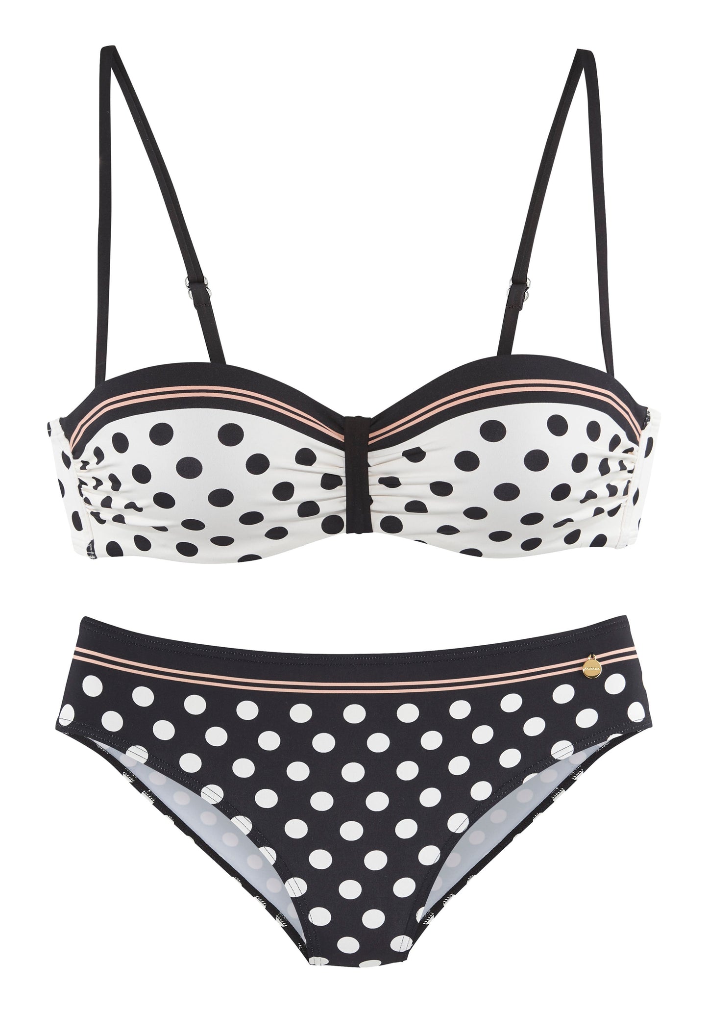 lascana Bügel-Bandeau-Bikini (Schwarz/crem)