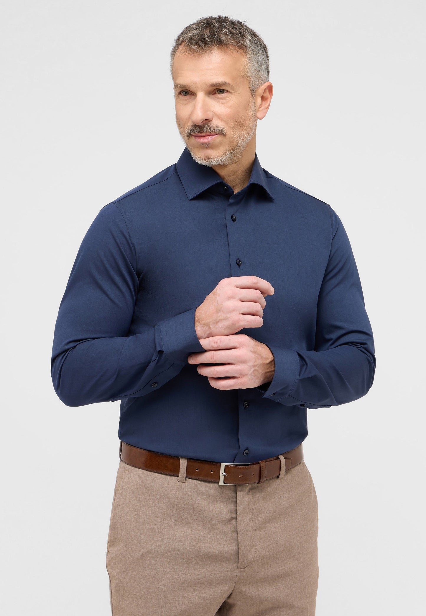 Performance Shirt Twill-Stretch Langarm (Marine)