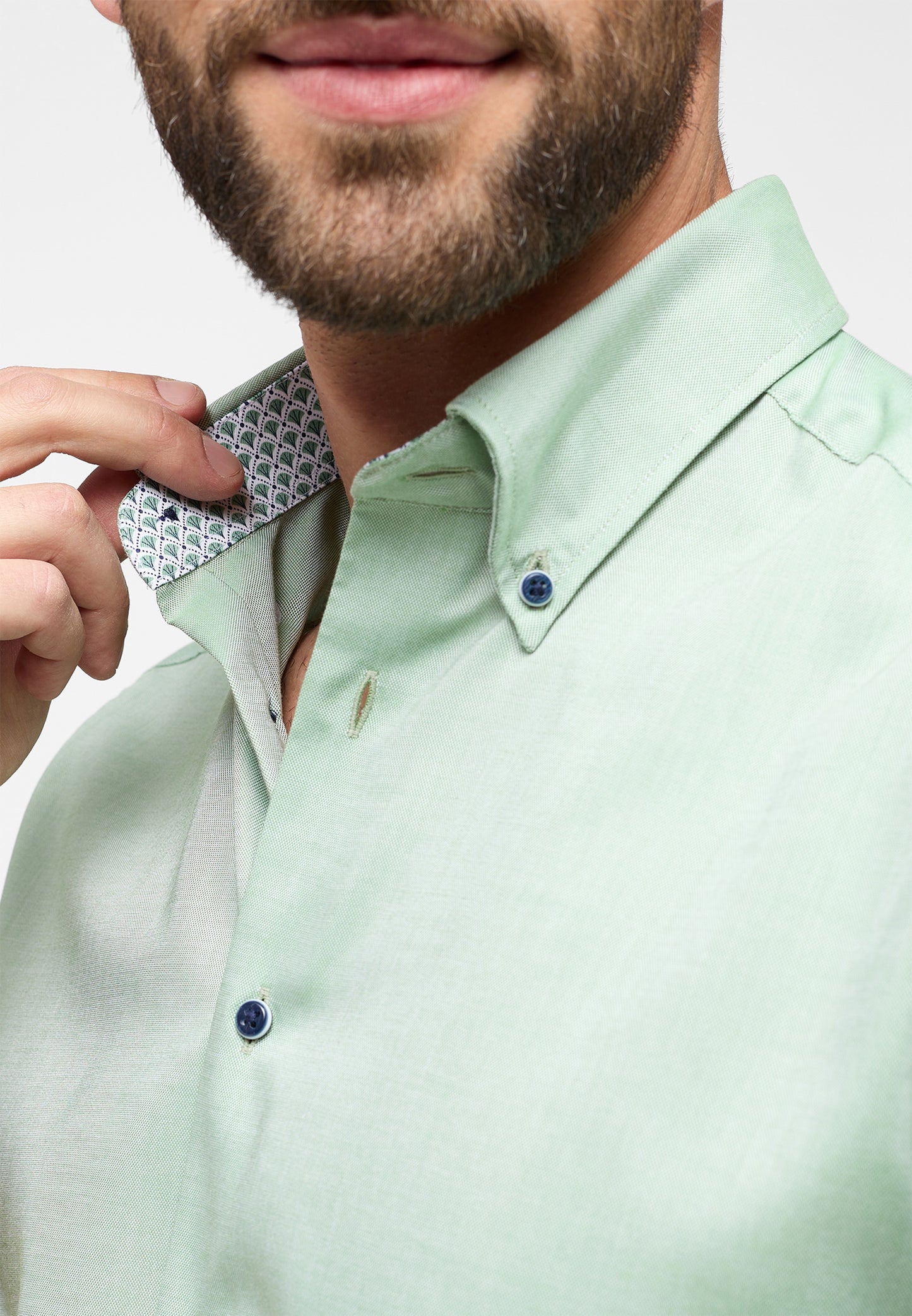 ETERNA unifarbenes Oxford Kurzarmhemd MODERN FIT (Khaki)
