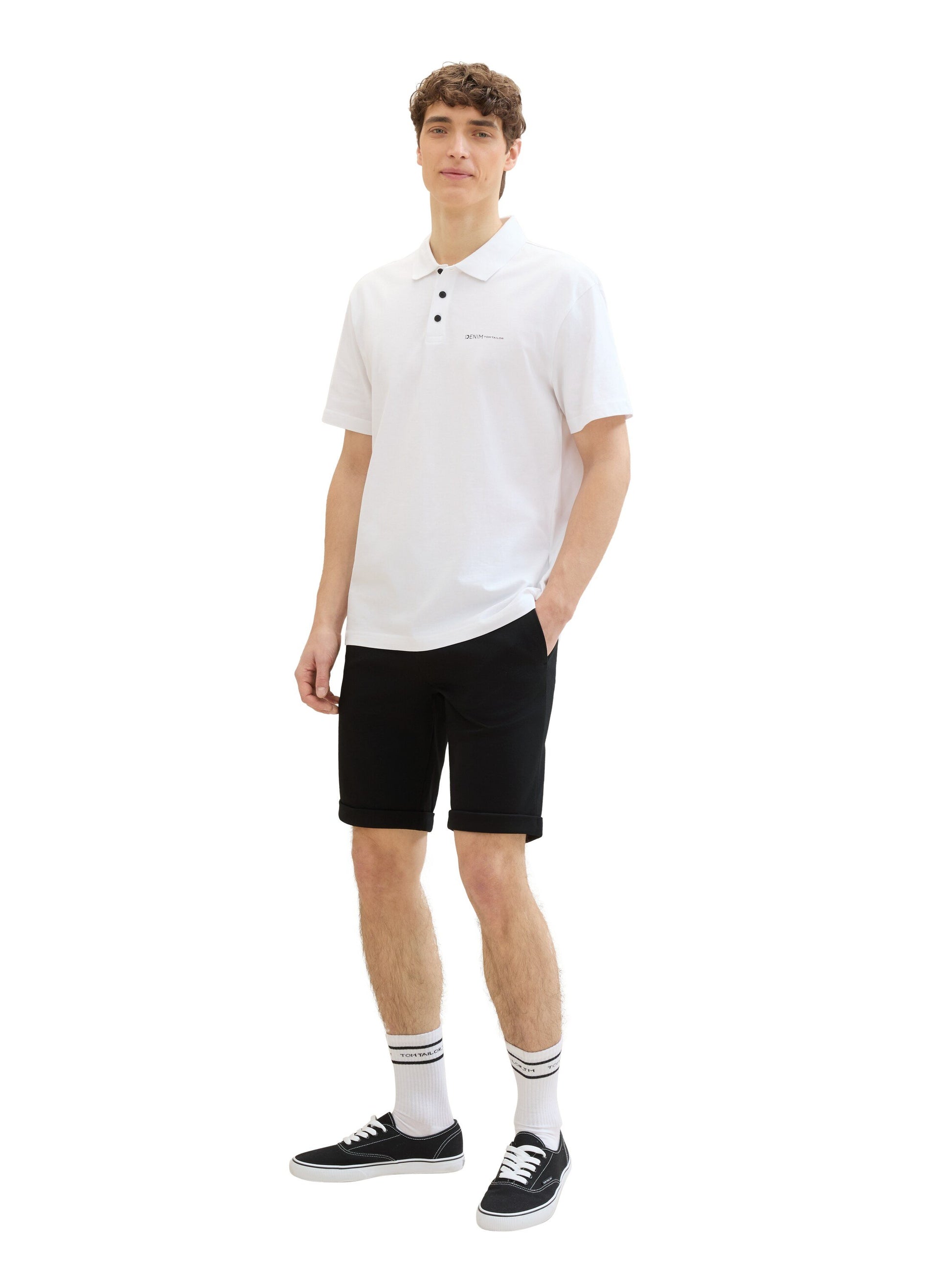Slim Piqué Chino Shorts (Black)