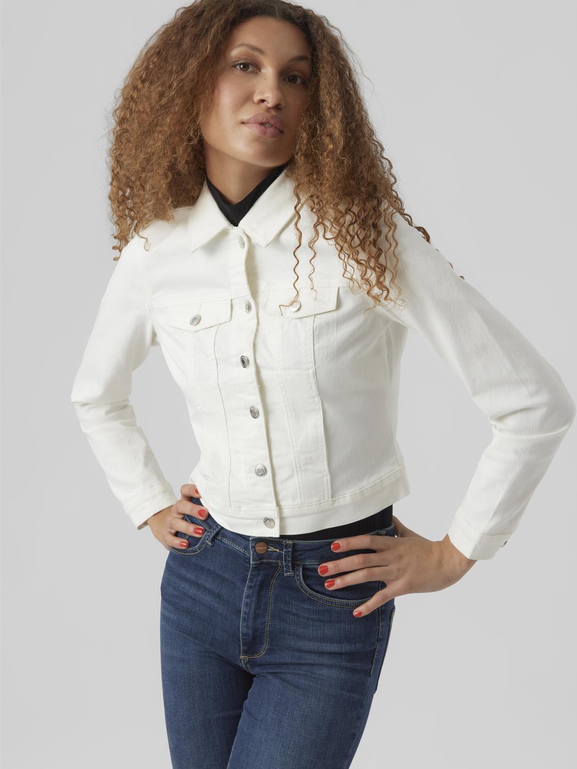 Vmluna Ls Slim Dnm Jacket Mix Ga Noos (Cloud Dancer)
