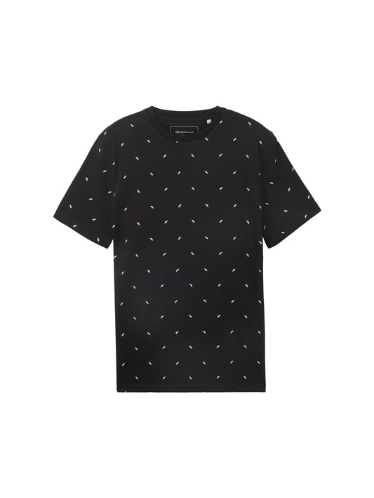 T-Shirt mit Allover Print (Black White Mi)