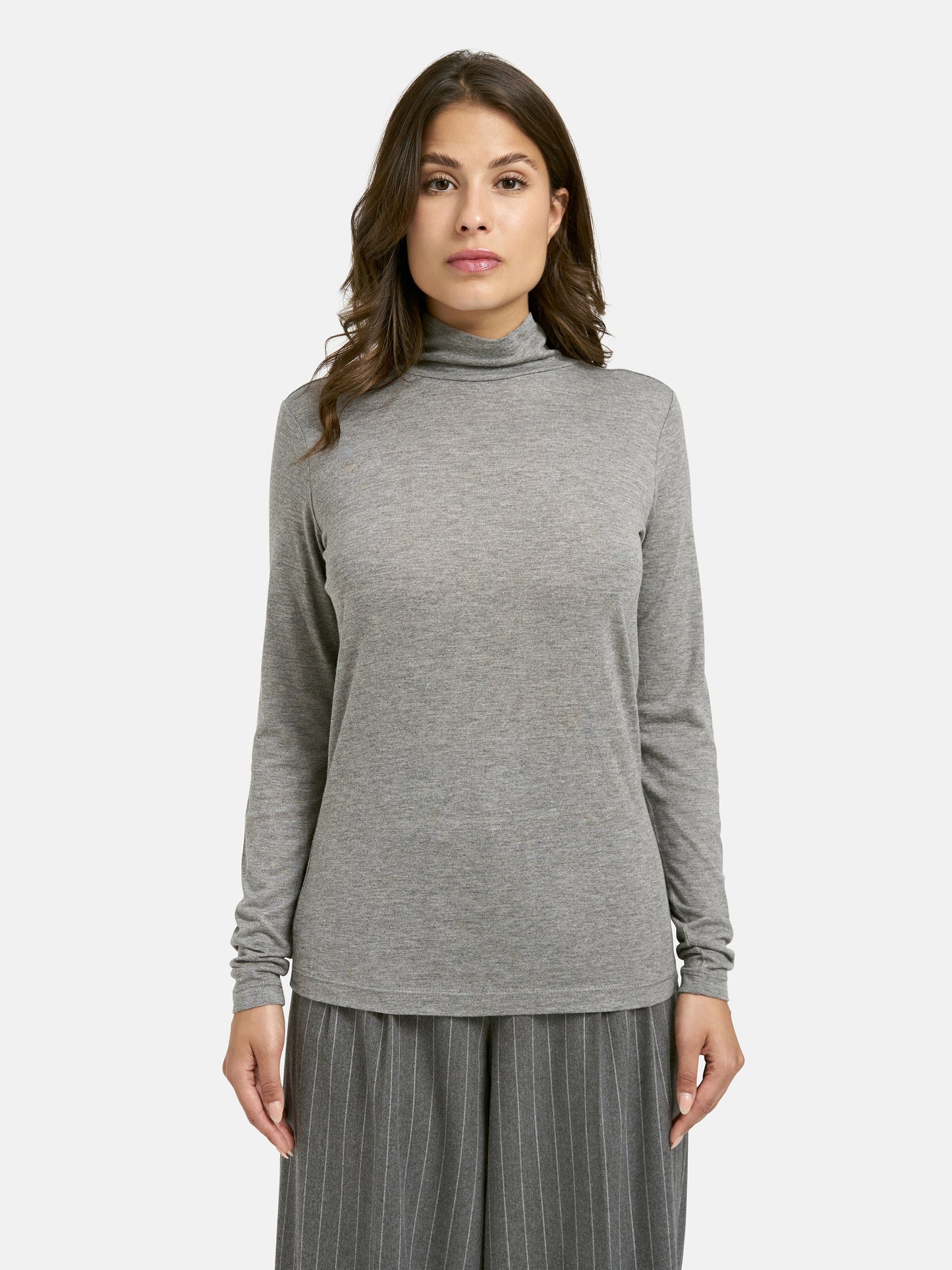 Cashmere Blend Turtleneck (Grey Melange)