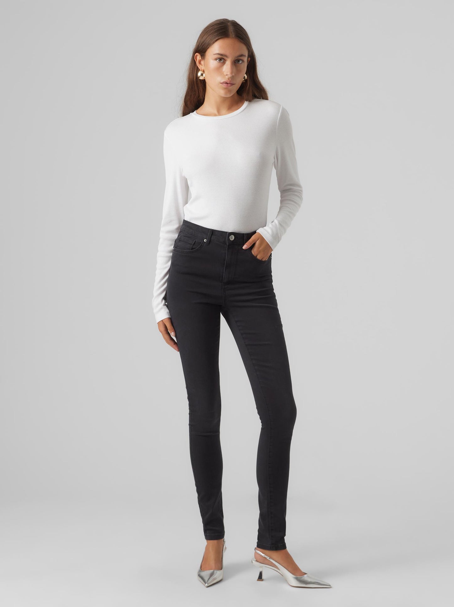 Vmroma Ls Slim Top Jrs Noos (Bright White)