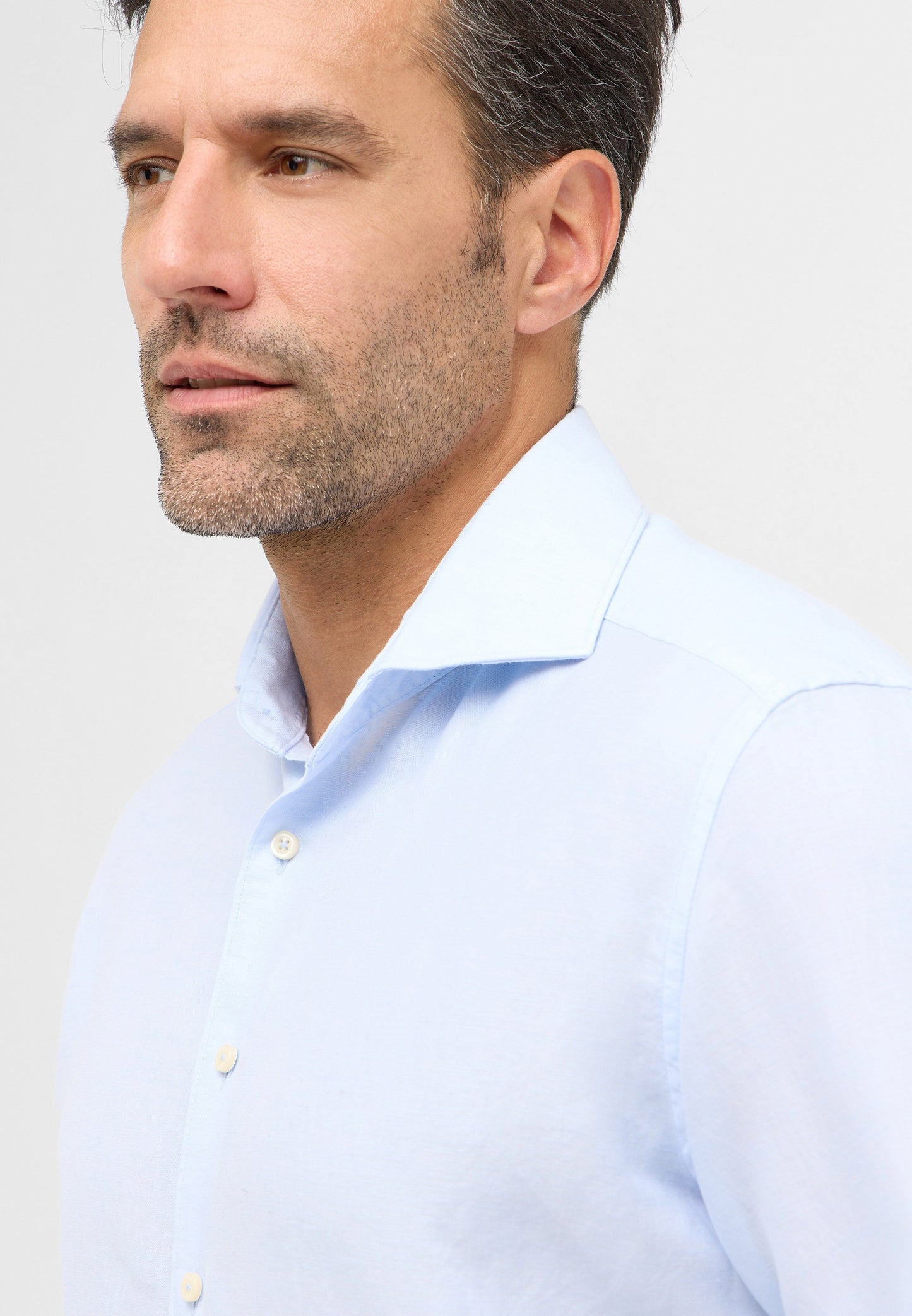Linen Shirt Twill Langarm (Hellblau)