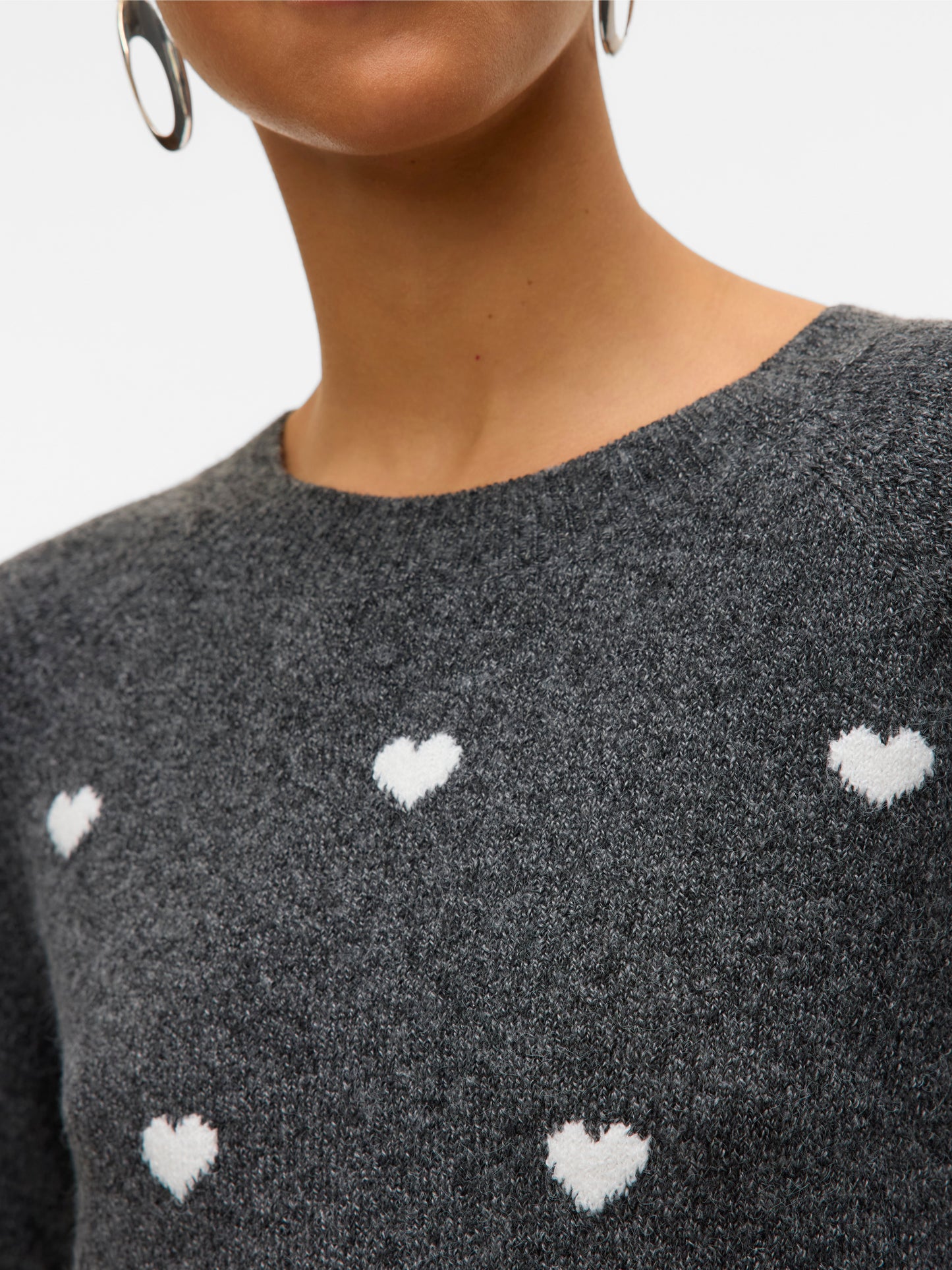Vmdoffy Intarsia Ls O-nck Pullov Ga Noos (Dark Grey)