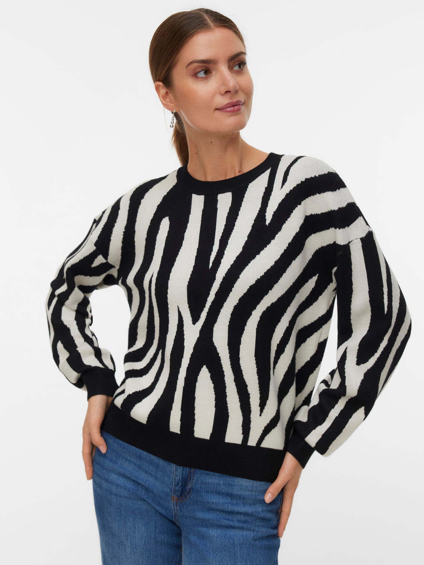 Vmsiljeanimal Ls O-nck Pullover Ga Noos (Birch/w. B)