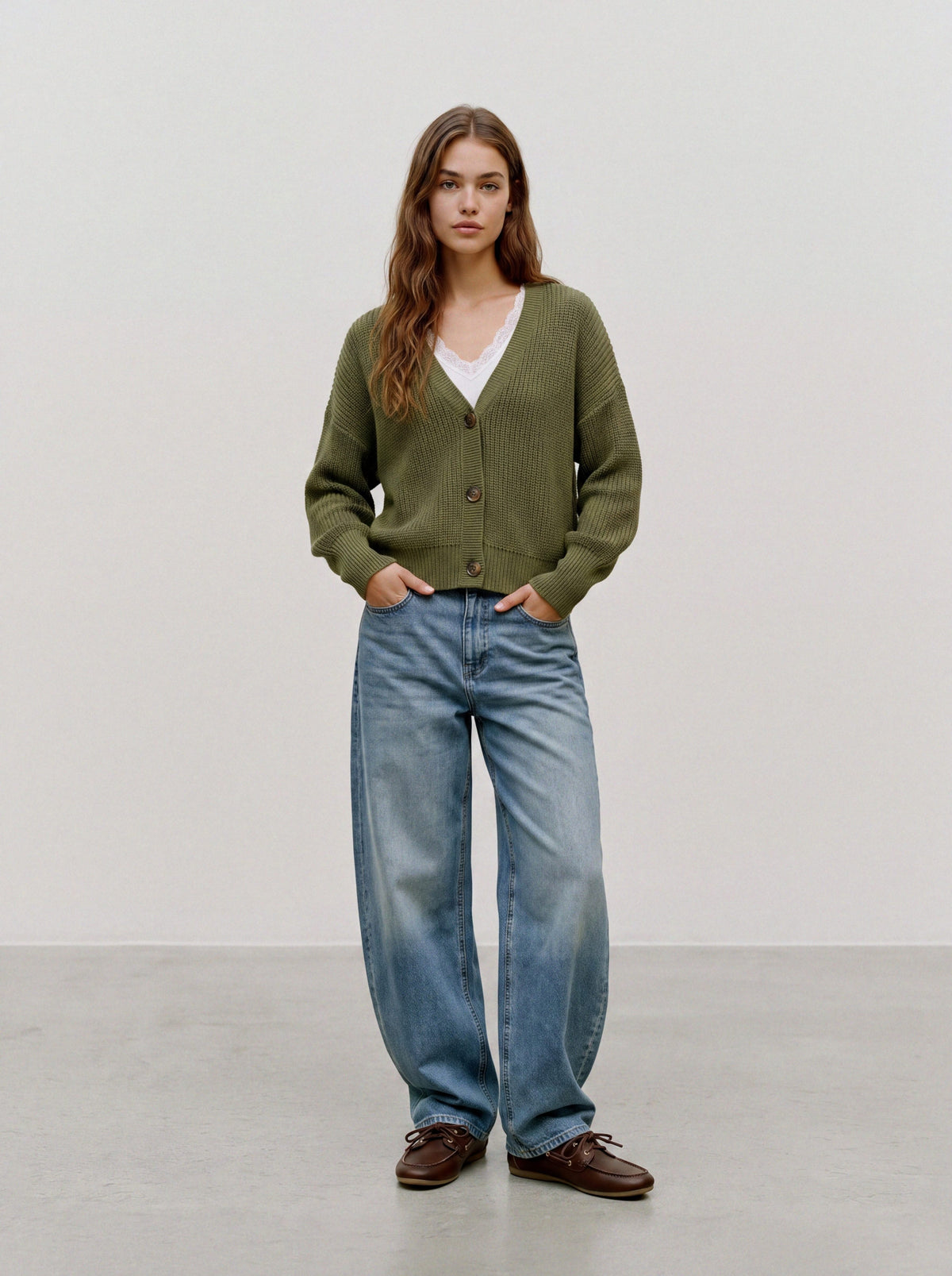 Vmlea Ls V-neck Cuff Cardigan Noos (Sphagnum)
