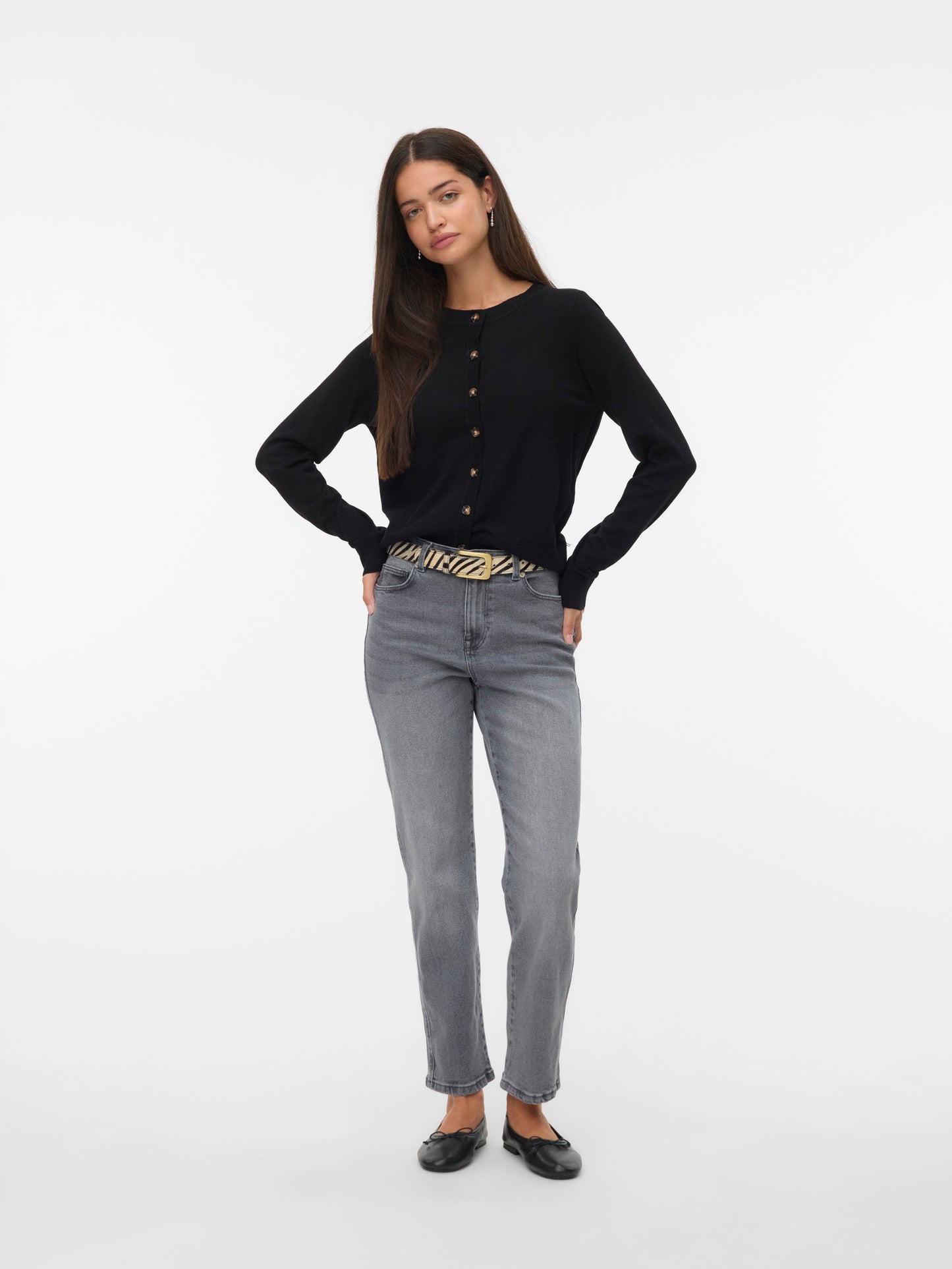 Vmsaba Plain Ls O-neck Cardigan Noos (Black)