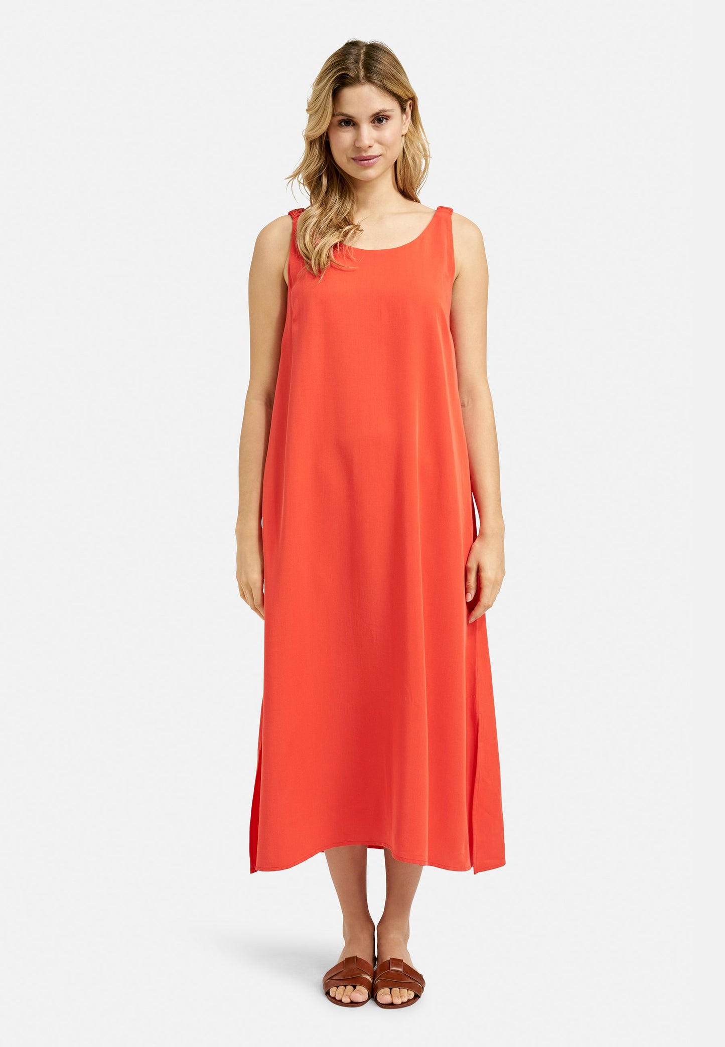 Gathered Strap Dress (Chili)